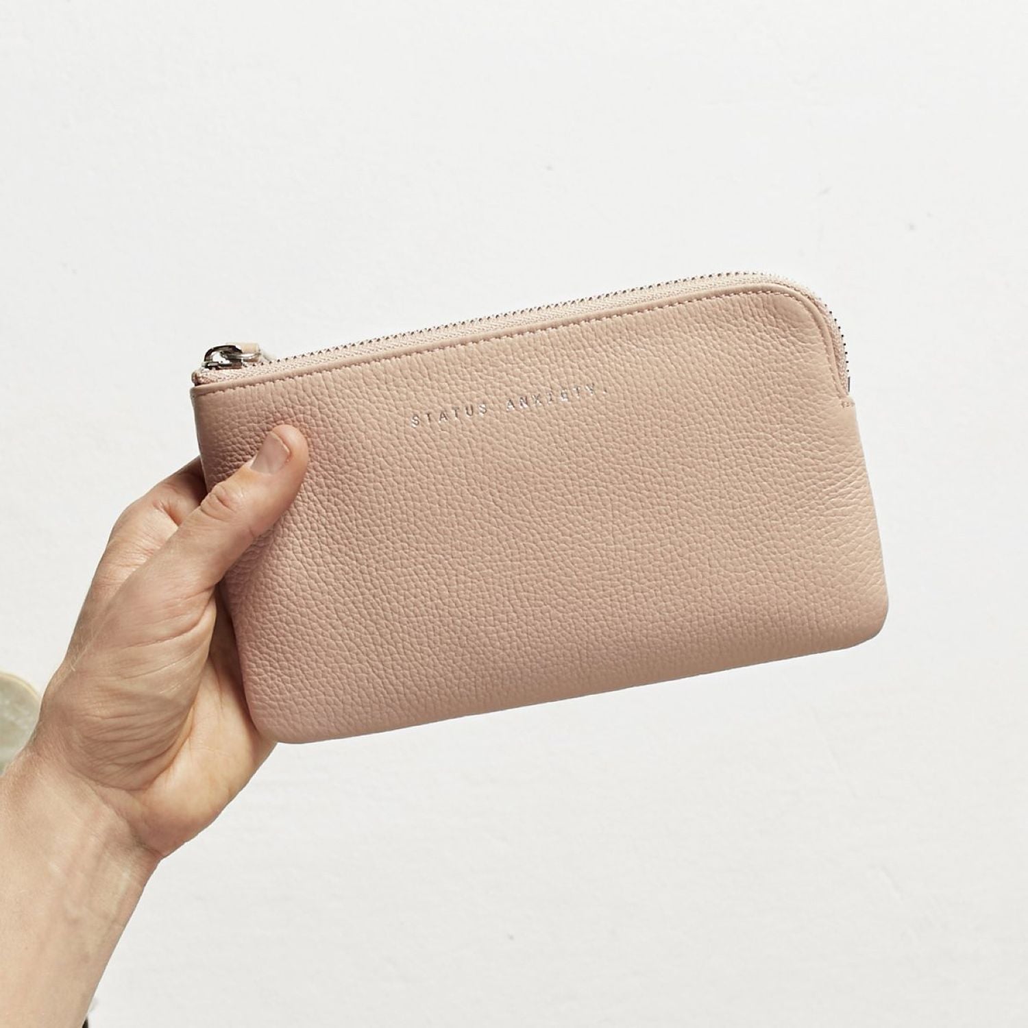 Status Anxiety Smoke And Mirrors Zip Leather Pouch