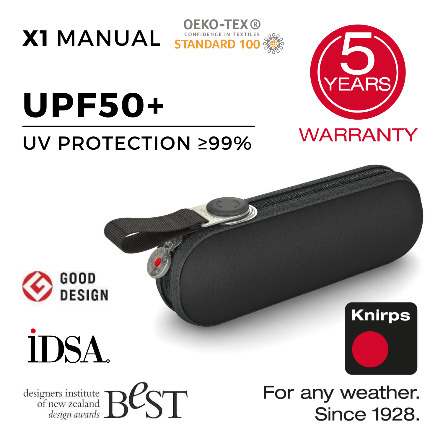 Knirps X1 Manual Umbrella (UV Protection) (SA)