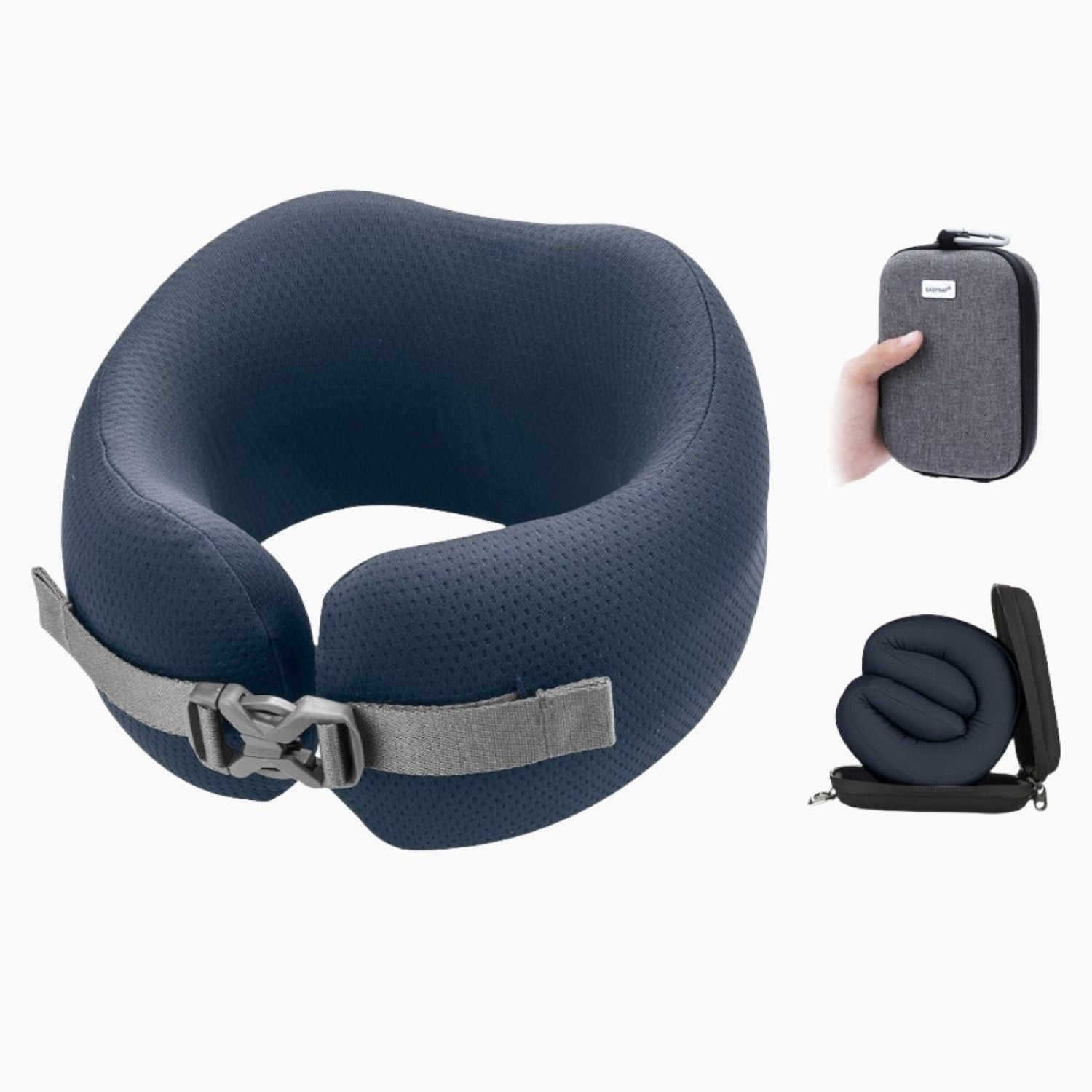 Easynap Foldable Pocket Travel Neck Pillow With Pouch Large