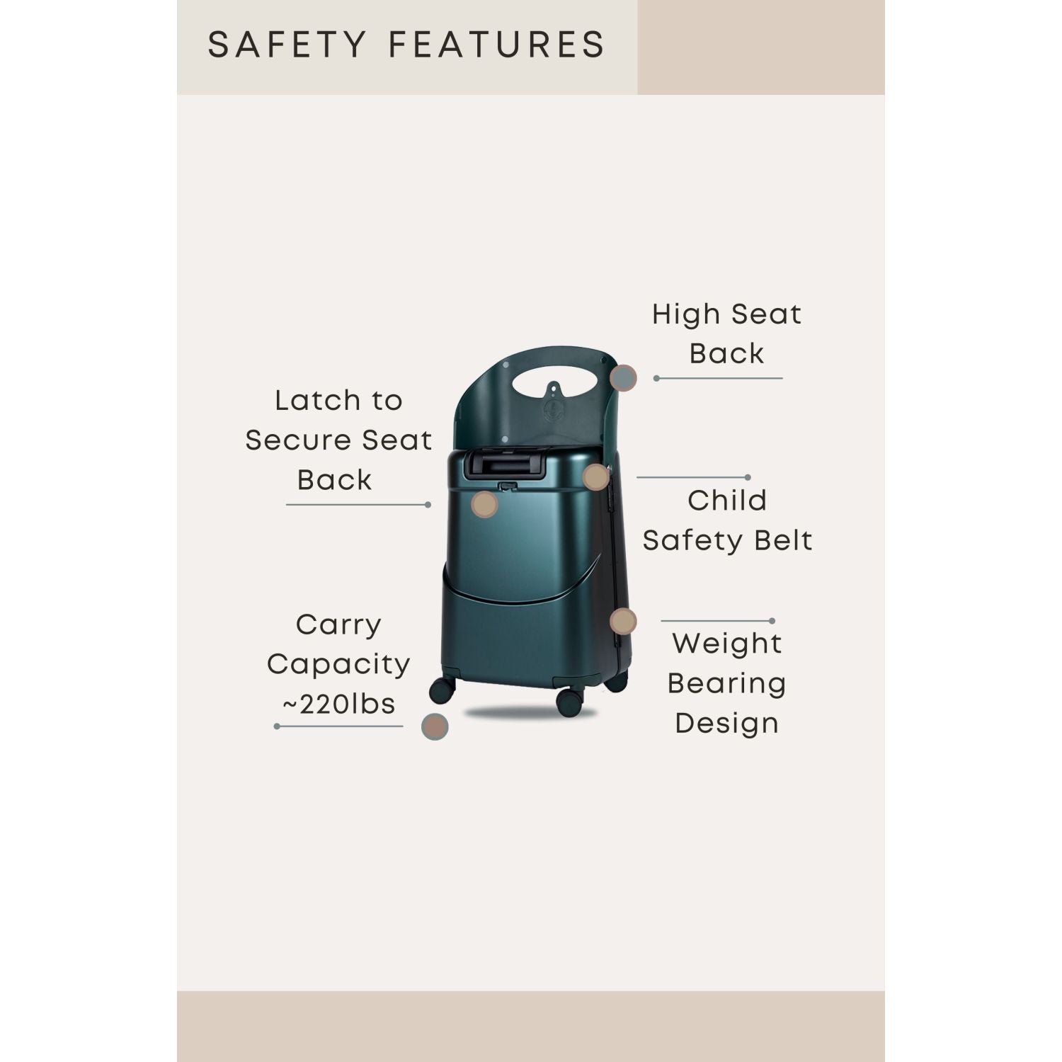 MiaMily Multicarry Carry On 18 Inch Luggage with Built-in Seat for Children (SA)