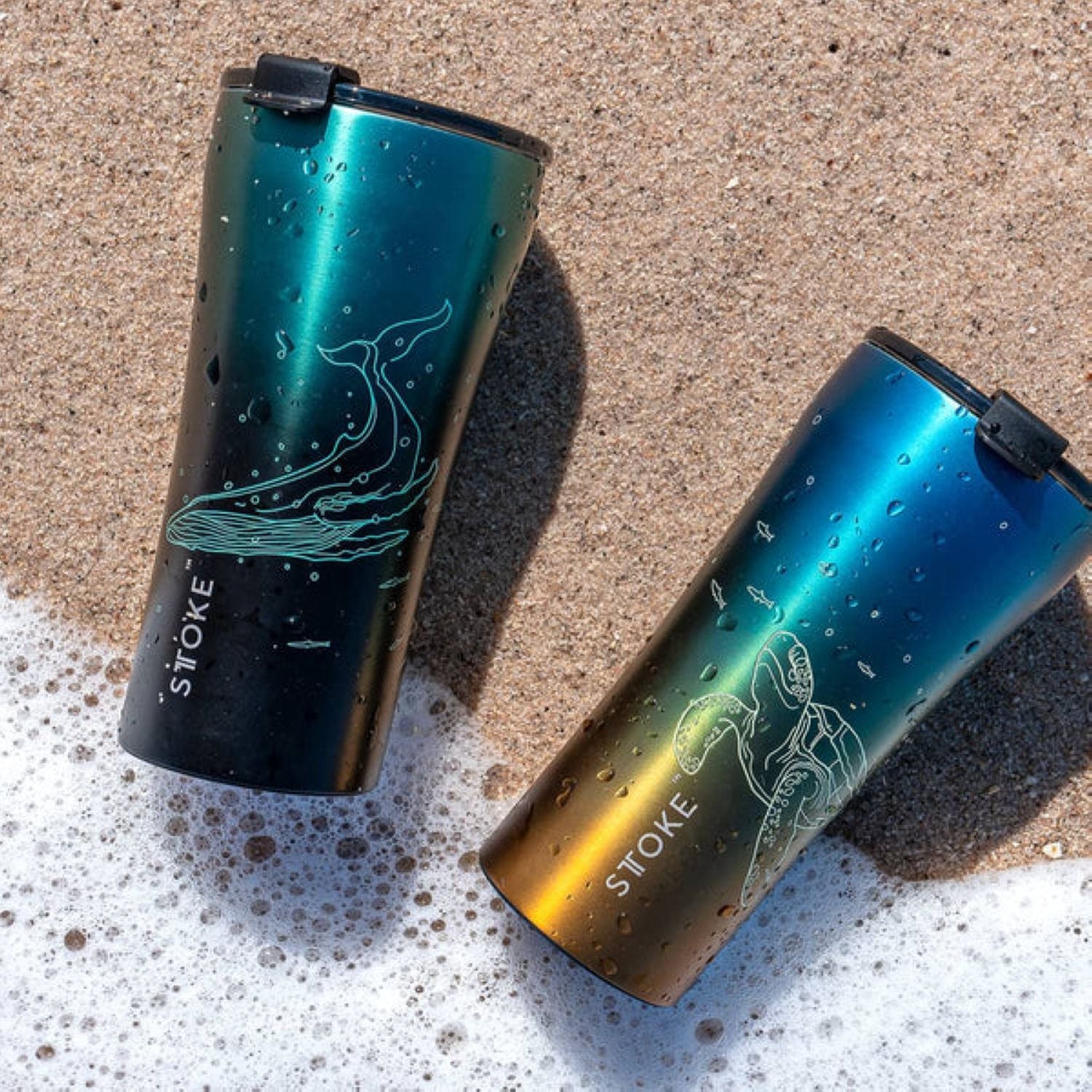 STTOKE Limited Edition Leakproof Ombre Ocean Insulated Cup 16oz | Cups and Tumblers, Gifts & Lifestyle, Travel Accessories, Water Bottles | STTOKE-9