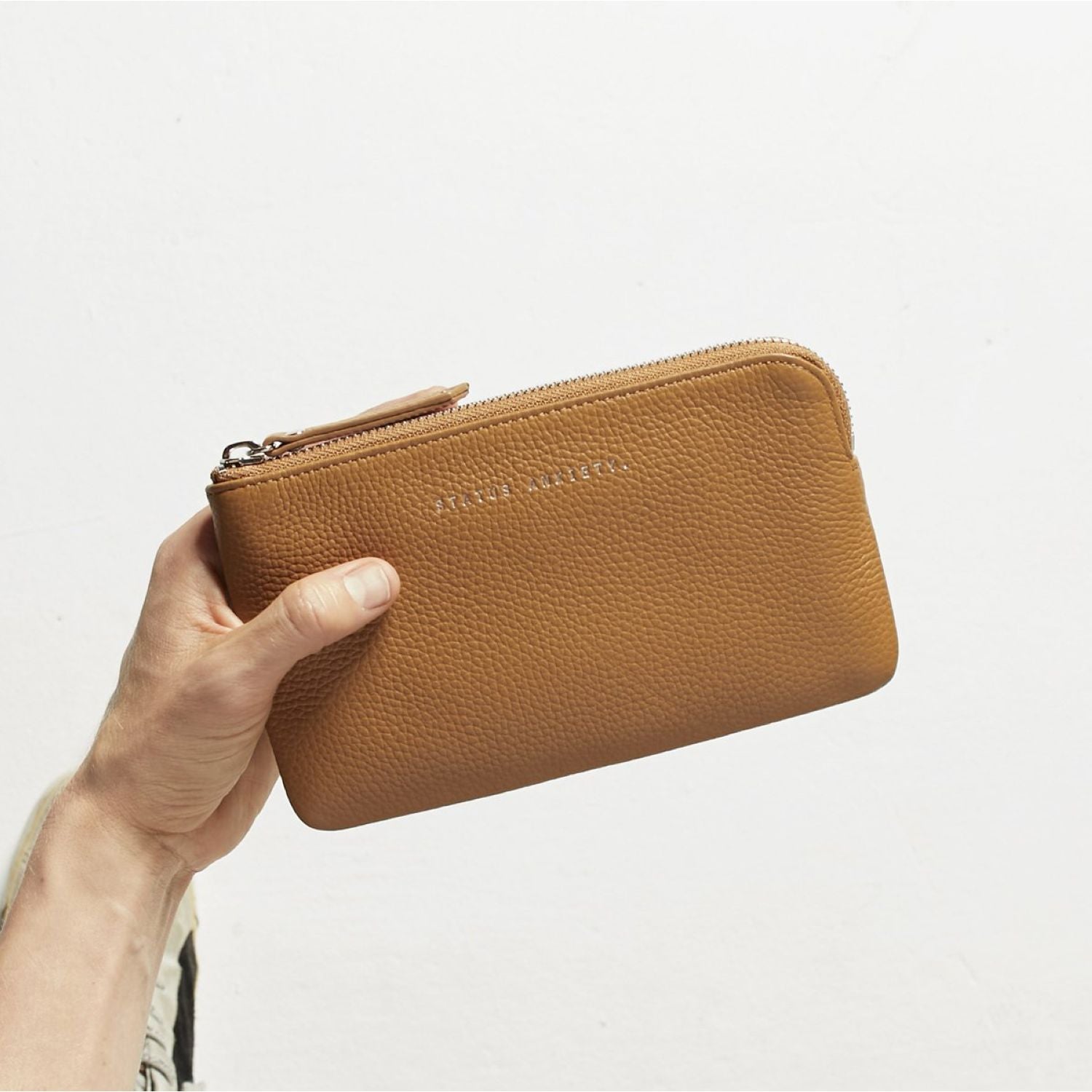 Status Anxiety Smoke And Mirrors Zip Leather Pouch