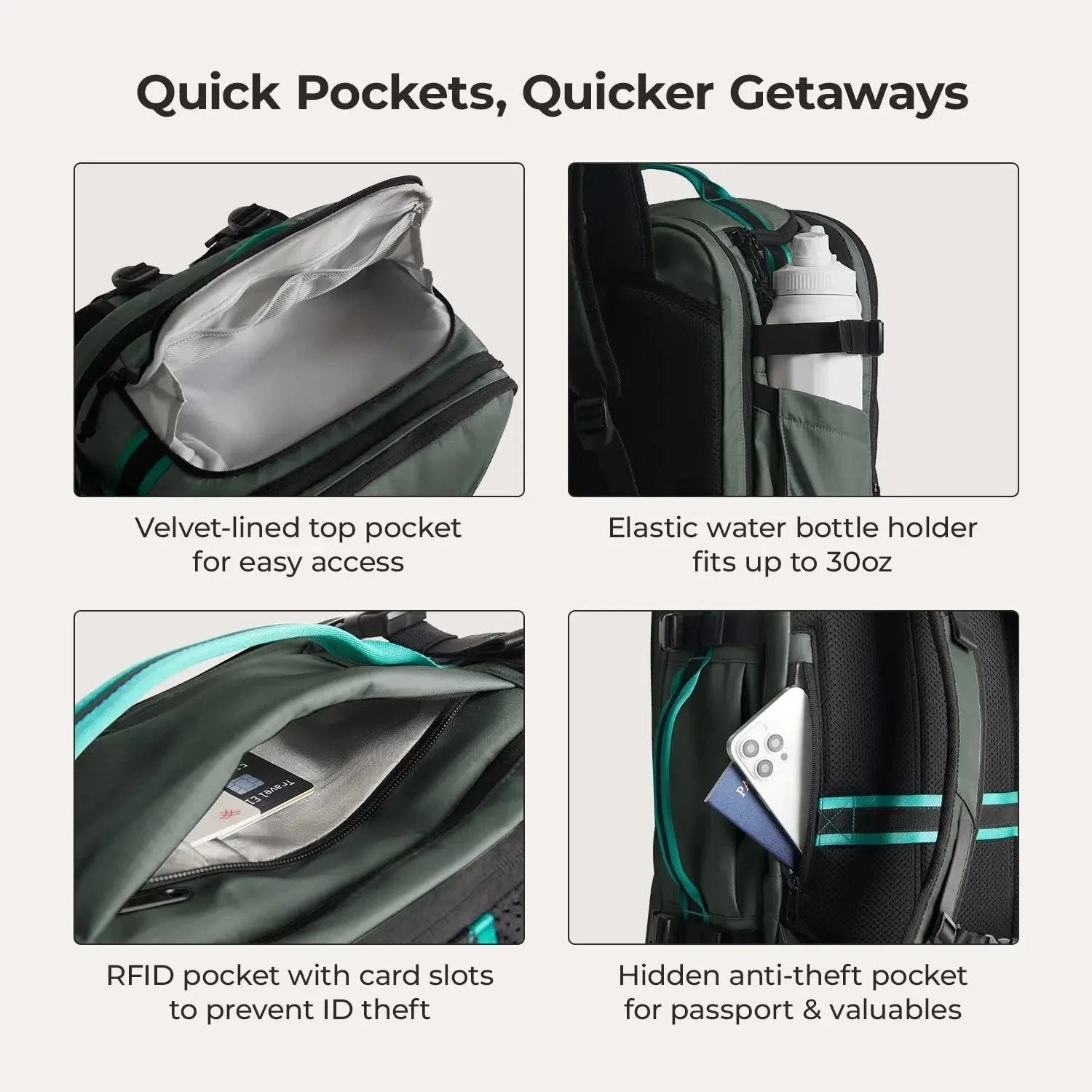 Bagsmart Blast Pro Quick Access Carry On Travel Backpack 40L