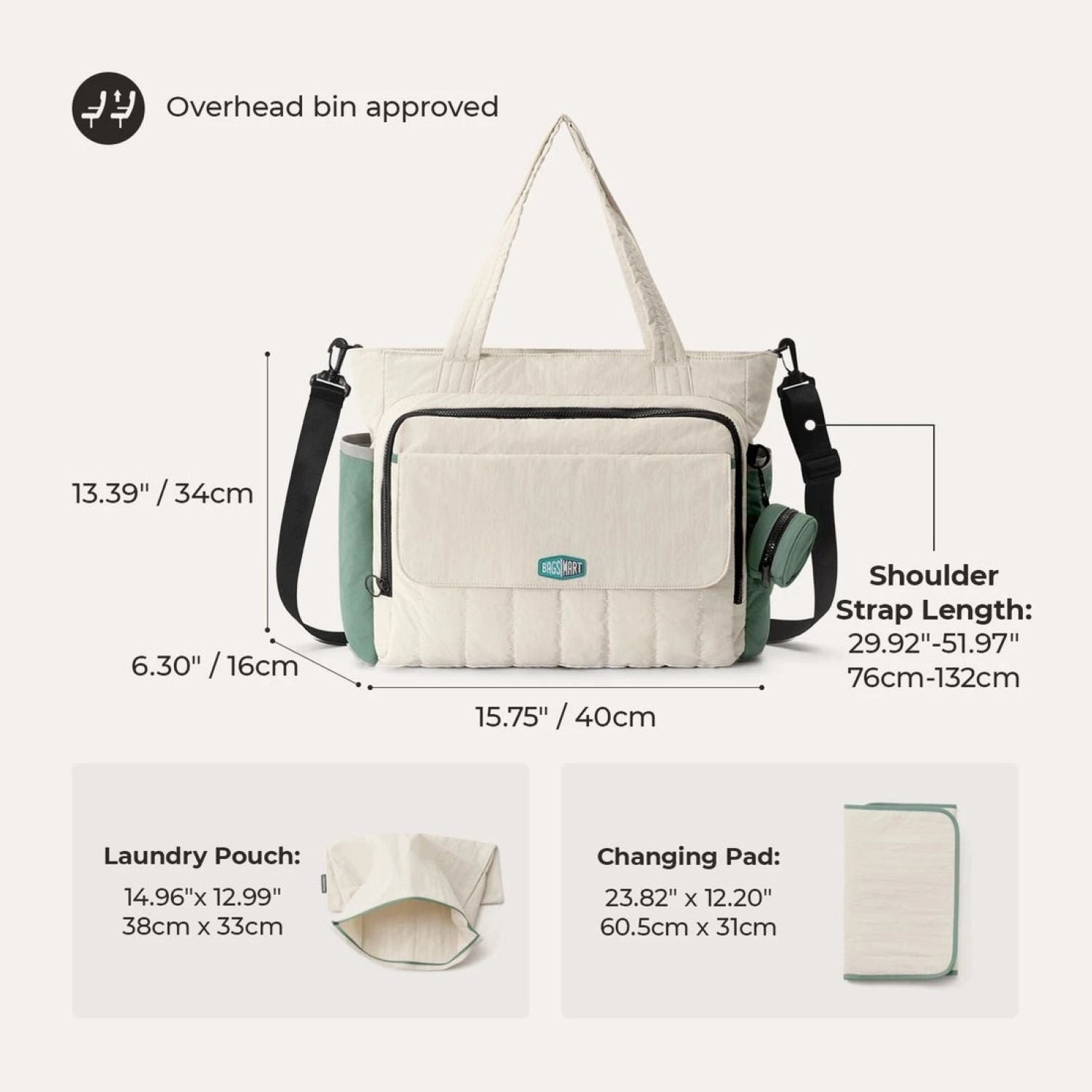 Bagsmart Paz Diaper Tote 25L
