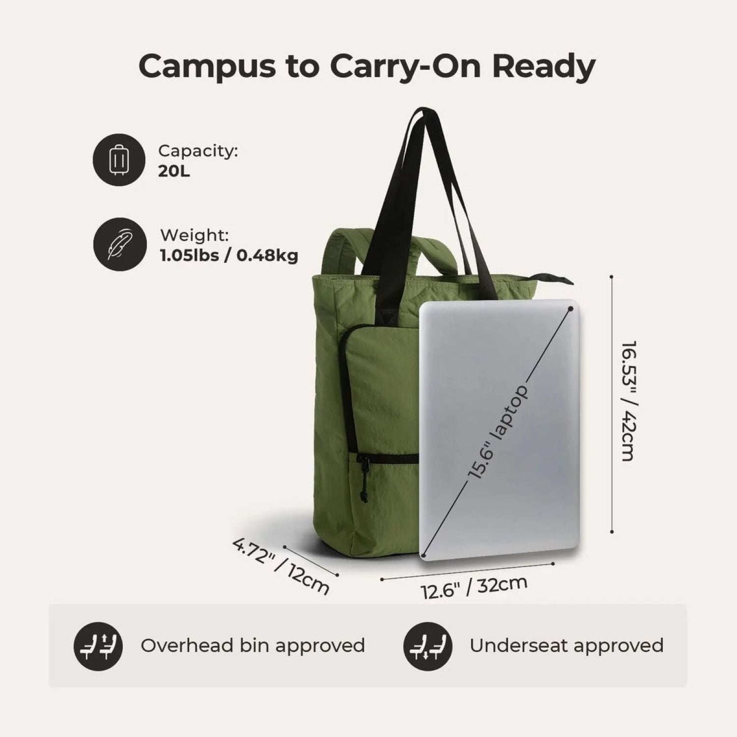 Bagsmart Paz Laptop Totepack 20L (SA)