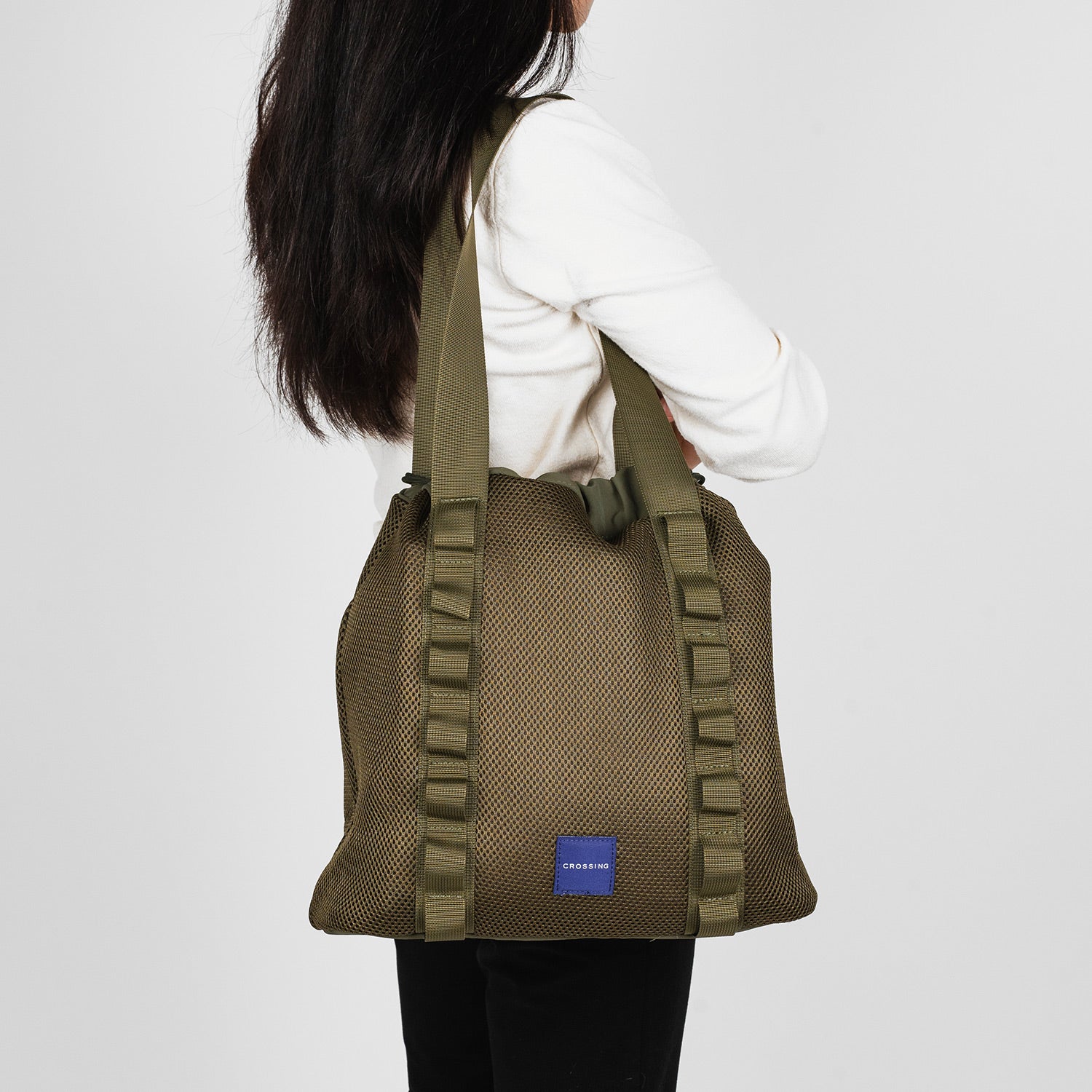 Crossing Noa Drawstring Mesh Tote Bag