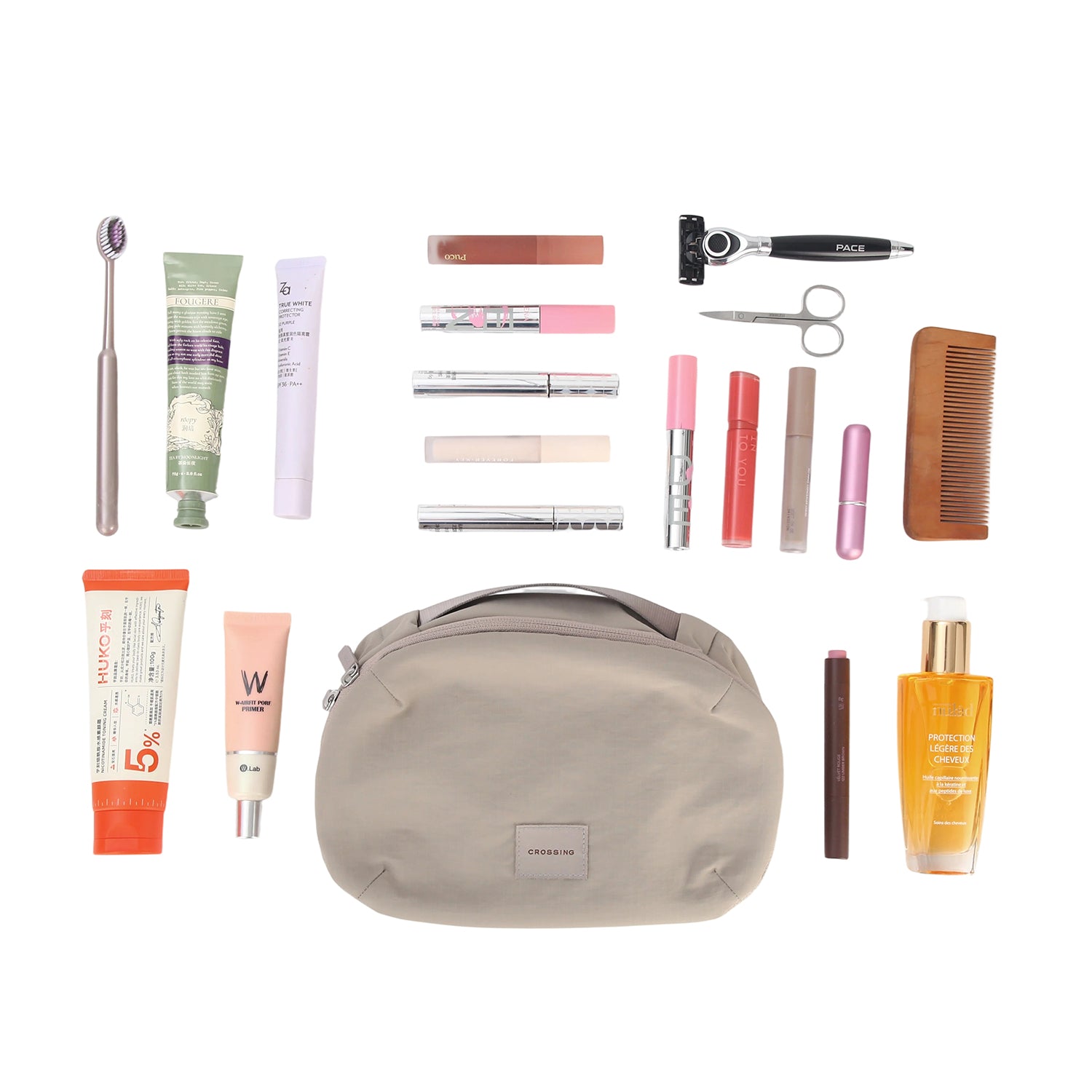 Crossing Nylon Checked Hanging Toiletry Bag Pro