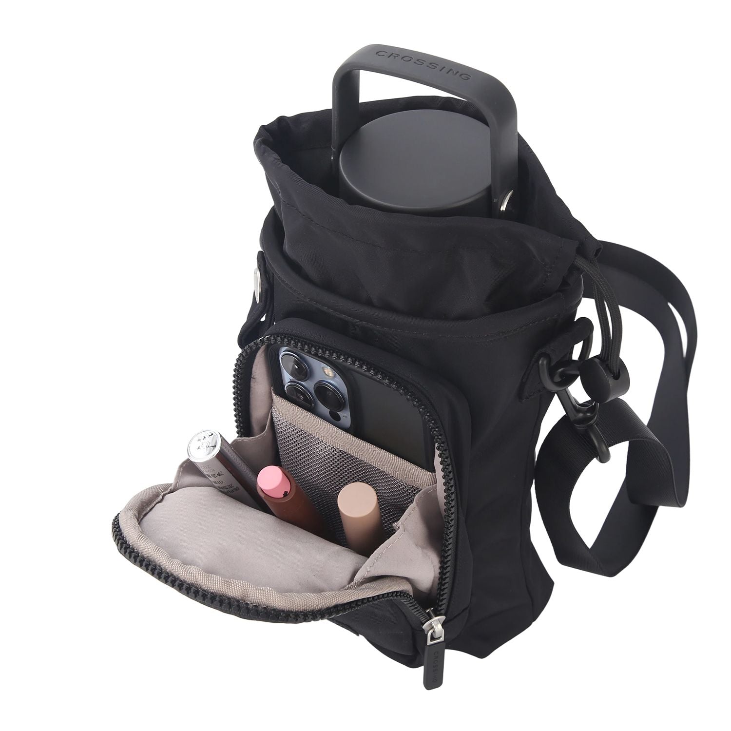 Crossing Water Bottle Crossbody Bag With Front Pocket 2L V2
