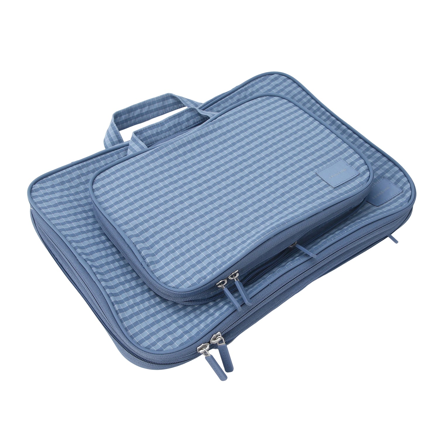 Crossing Waterproof Rayon Checked Compression Packing Cube Set (2-Piece Set)