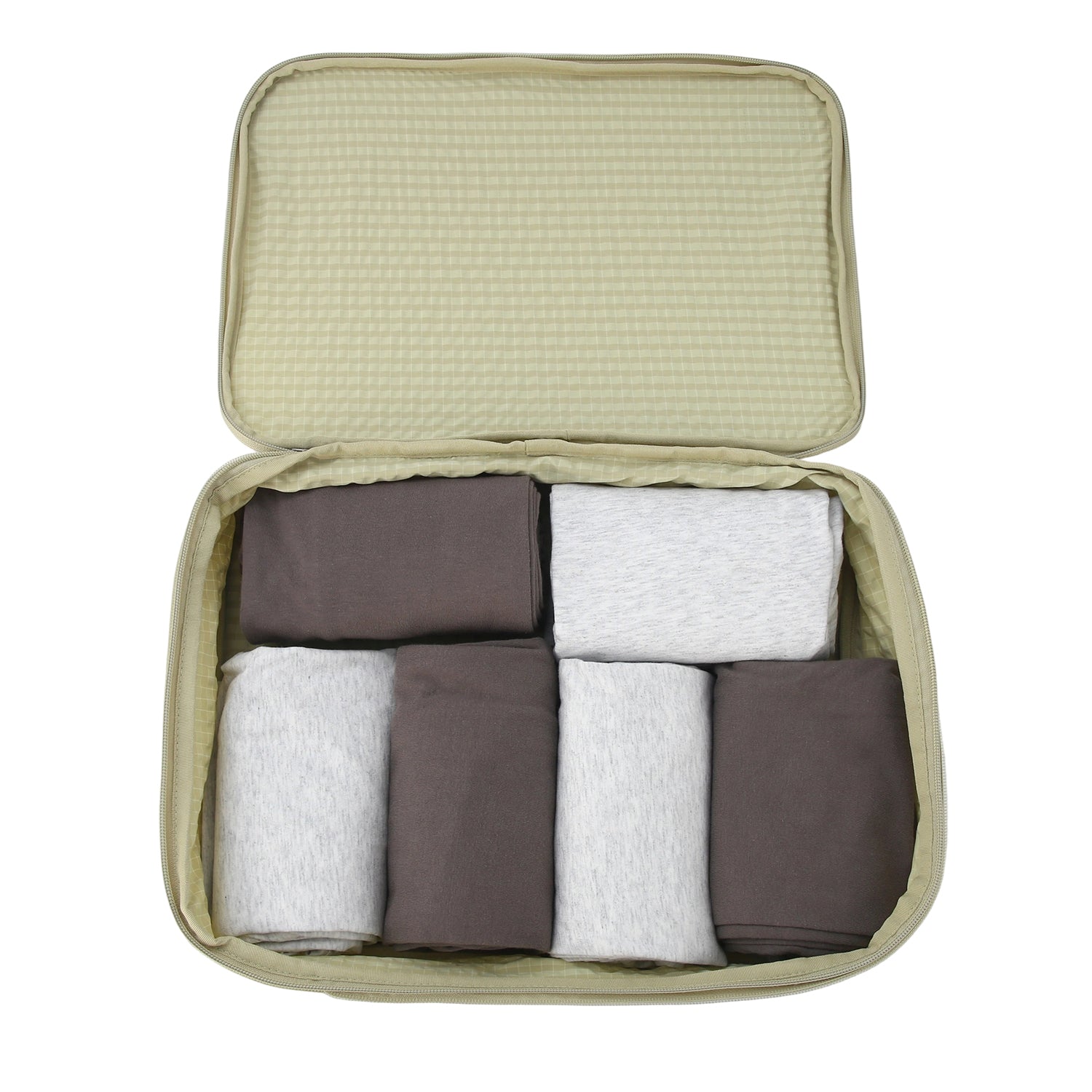 Crossing Waterproof Rayon Checked Compression Packing Cube Set (2-Piece Set)