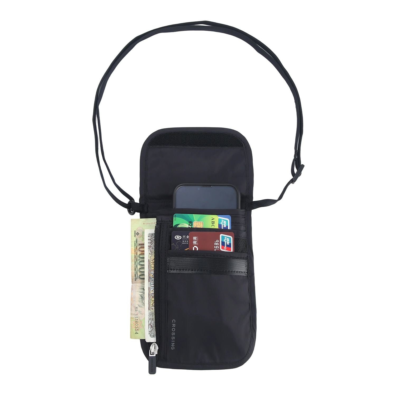 Crossing Waterproof Ripstop Nylon RFID Blocking Travel Neck Pouch