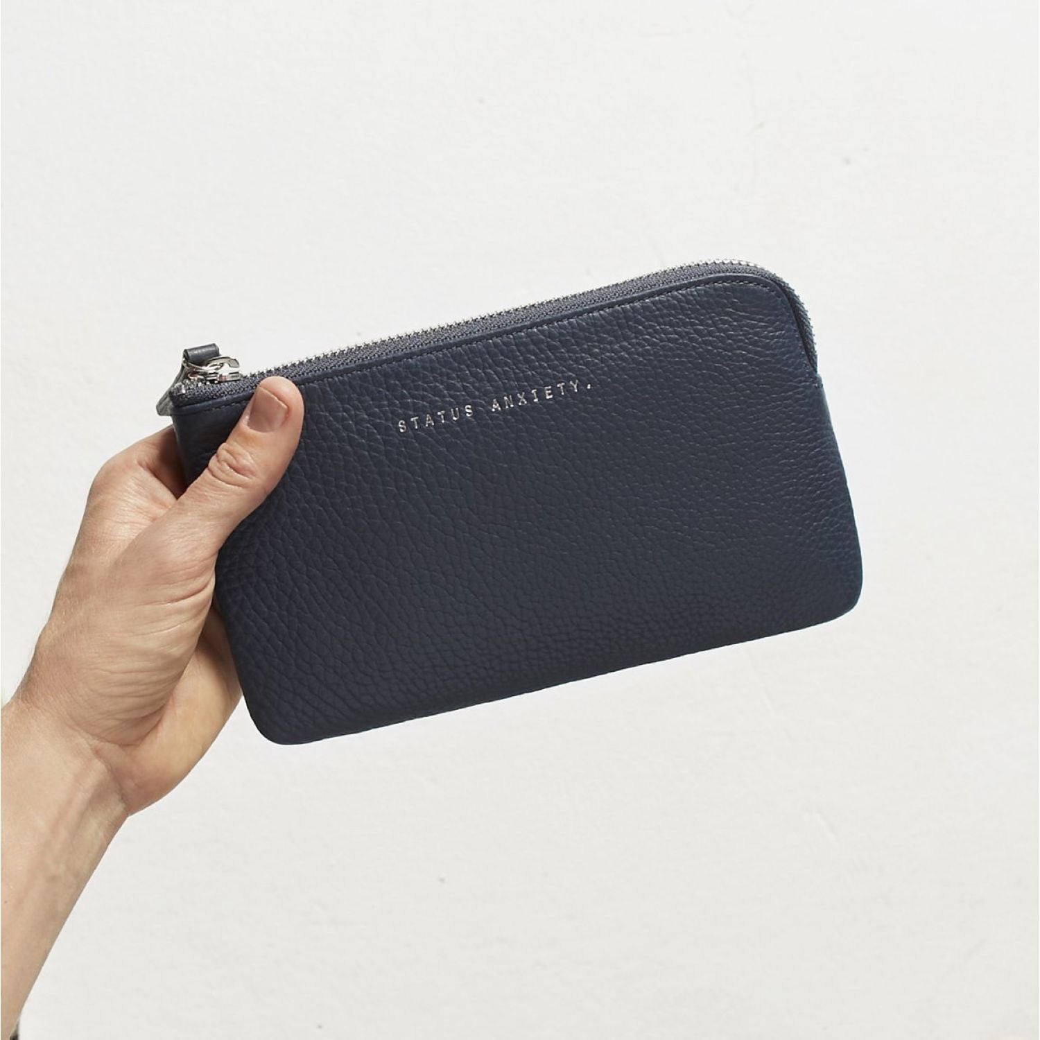 Status Anxiety Smoke And Mirrors Zip Leather Pouch