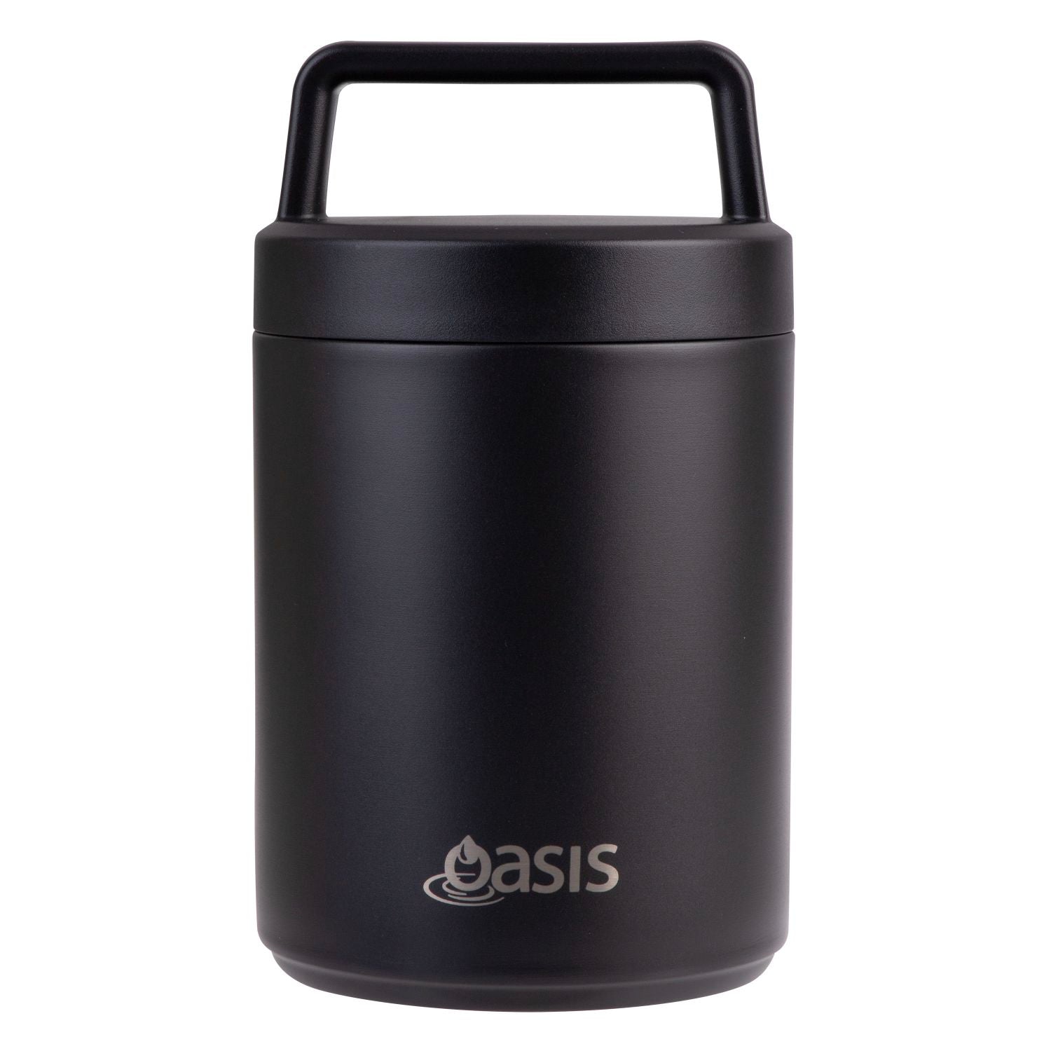 Oasis S/S Insulated Dual Compartment Food Jar W Handle And Spoon 480ML