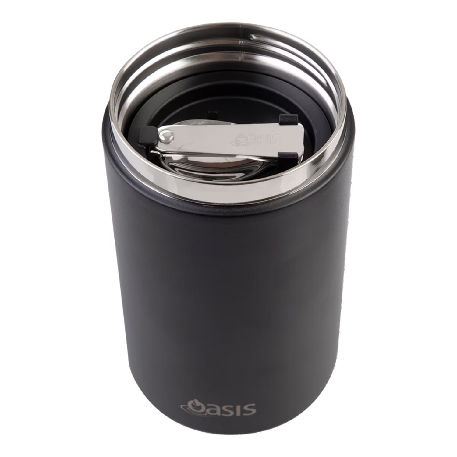 Oasis S/S Insulated Dual Compartment Food Jar W Handle And Spoon 700ML