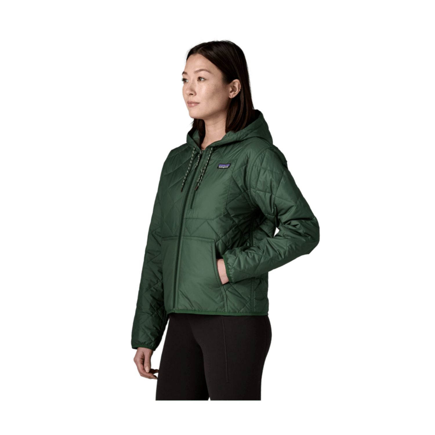Patagonia Women's Diamond Quilted Bomber Hoody (Canopy Green)
