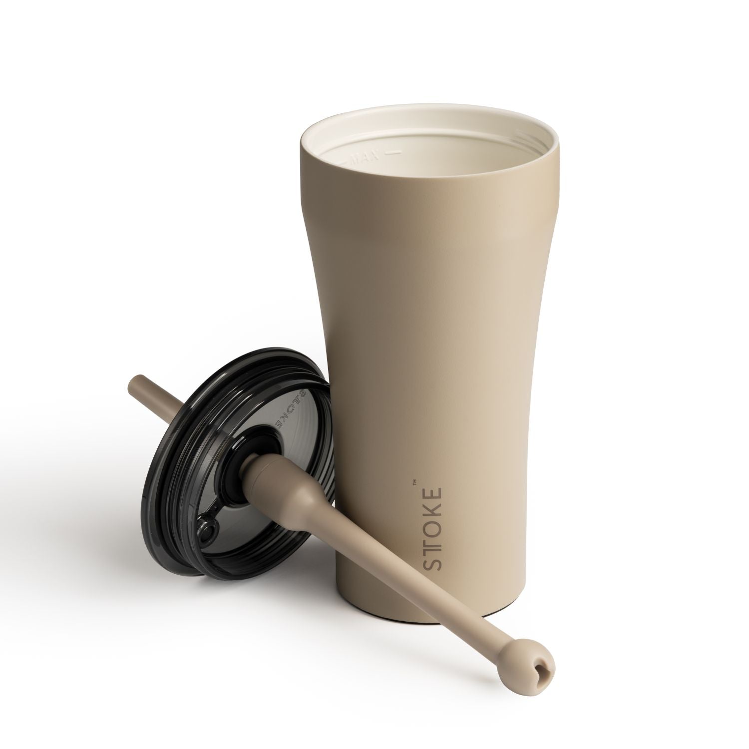 STTOKE Earth Leakproof Ceramic Insulated Cup Powder Coating With Straw 20oz