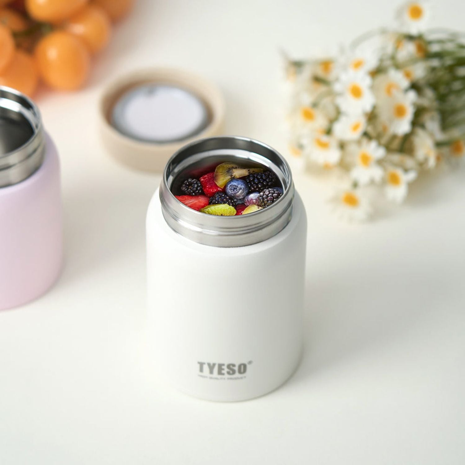 Tyeso Mellow Wide Mouth Inner S/S 316 Vacuum Insulated Food Jar 220ML - White