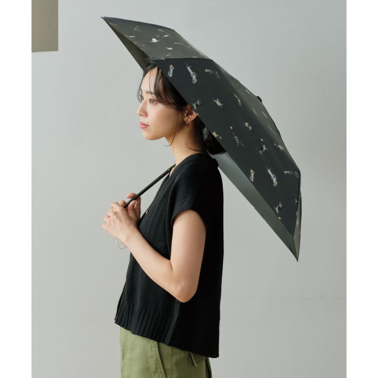 WPC X Masayuki Oki Neko UV Protection UPF 50+ Umbrella 49cm