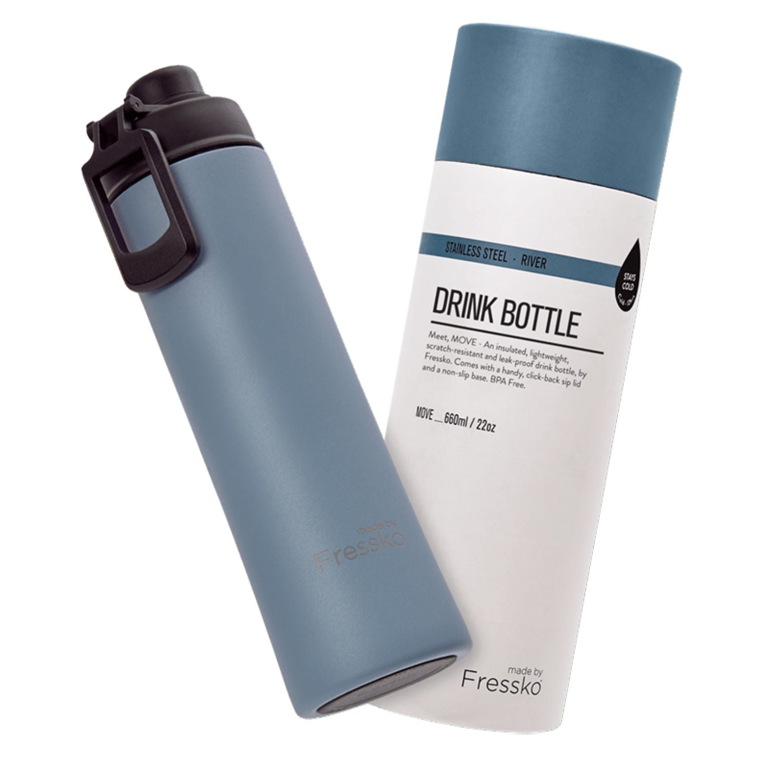 Made By Fressko Move 22oz Insulated Stainless Steel Drink Bottle