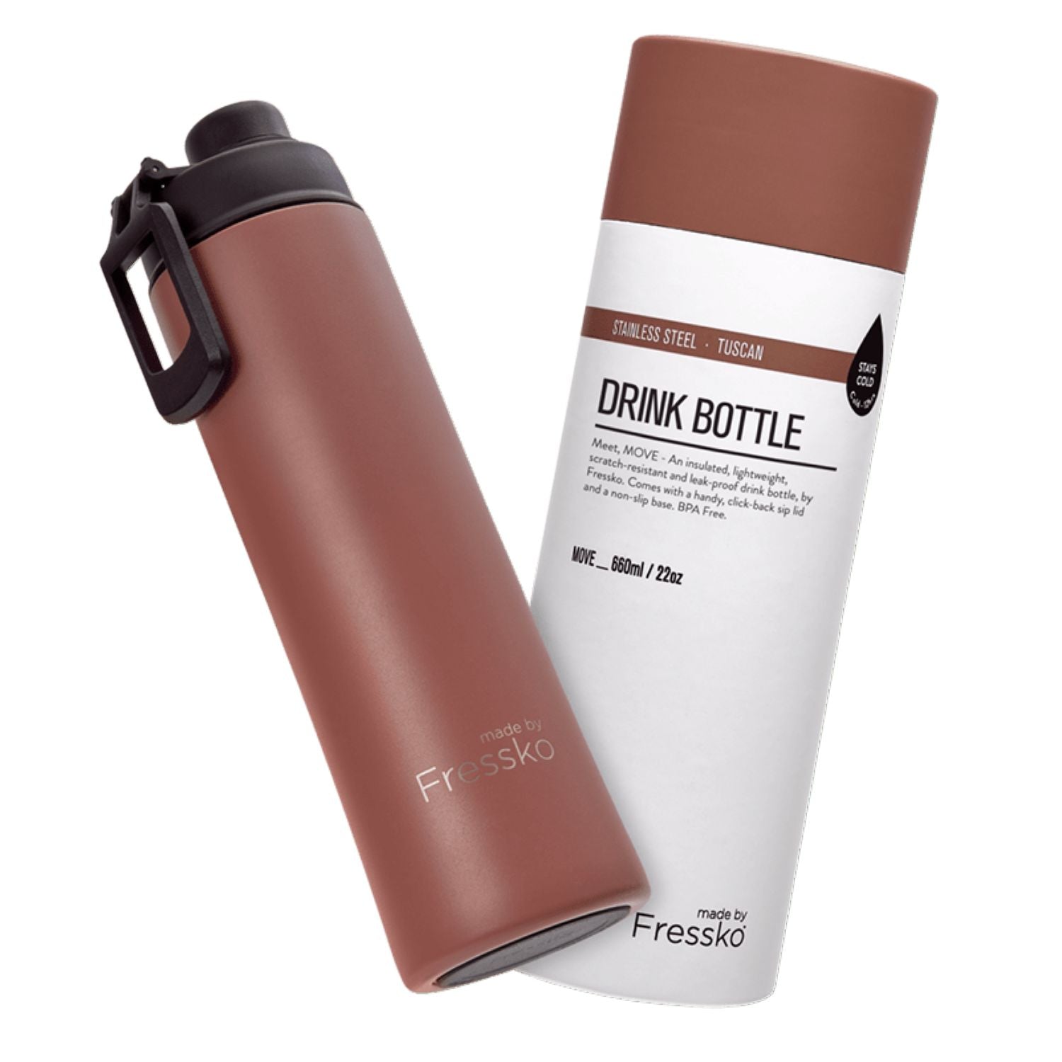 Made By Fressko Move 22oz Insulated Stainless Steel Drink Bottle