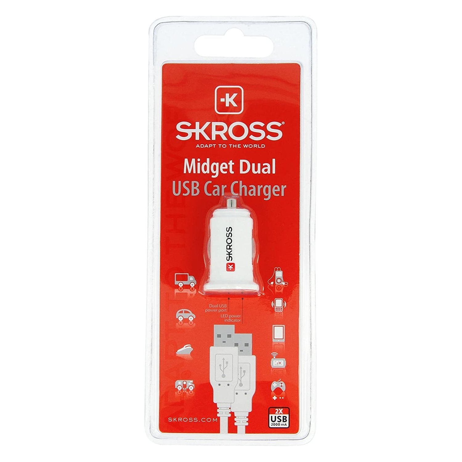 Skross Midget 2.1 Car Charger, Blister