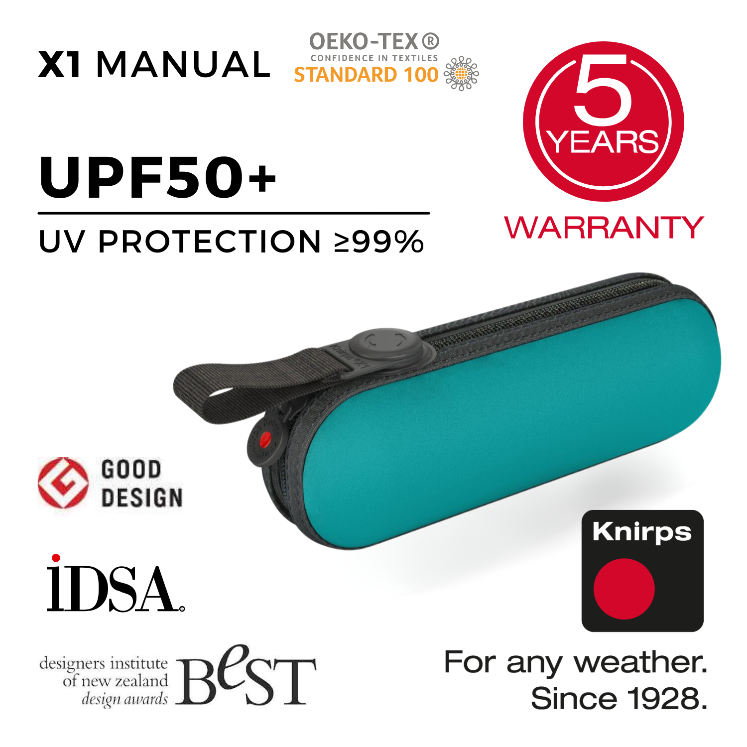 Knirps X1 Manual Umbrella (UV Protection)