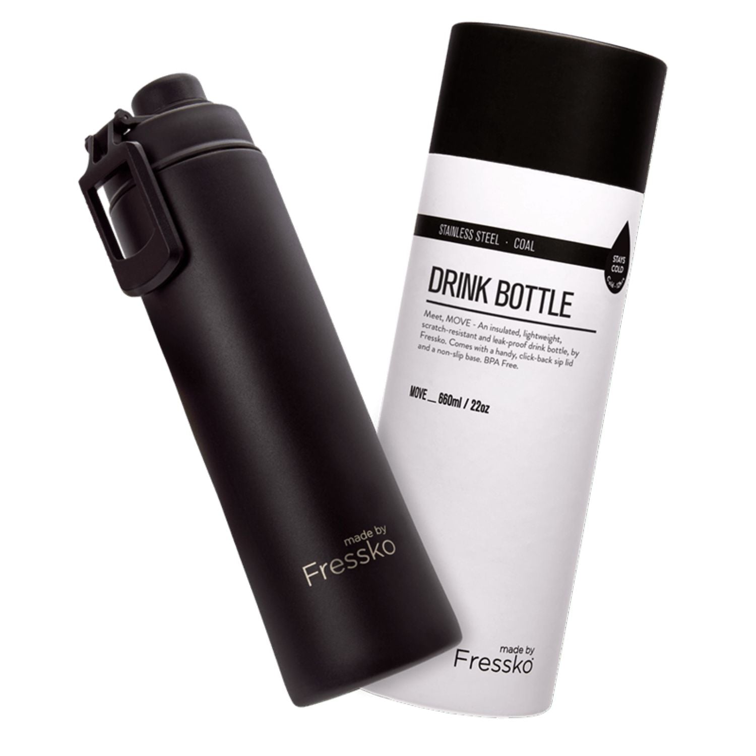 Made By Fressko Move 22oz Insulated Stainless Steel Drink Bottle