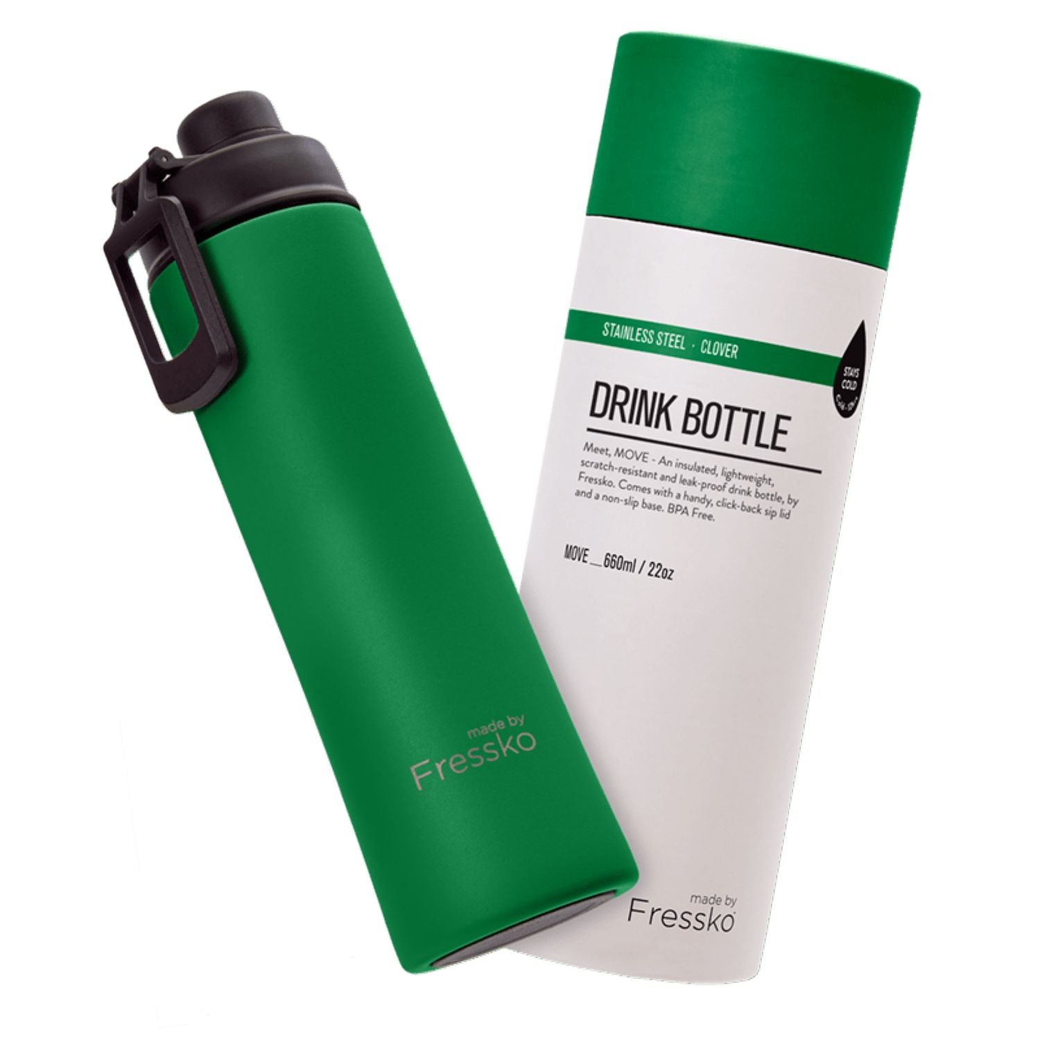 Made By Fressko Move 22oz Insulated Stainless Steel Drink Bottle