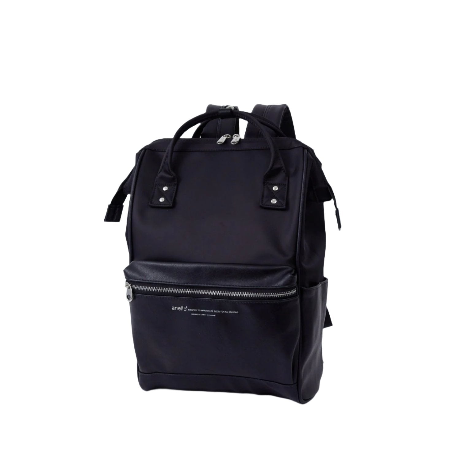 Black Anello Tote Backpack Vegan Large Anello Tote Backpack Paper