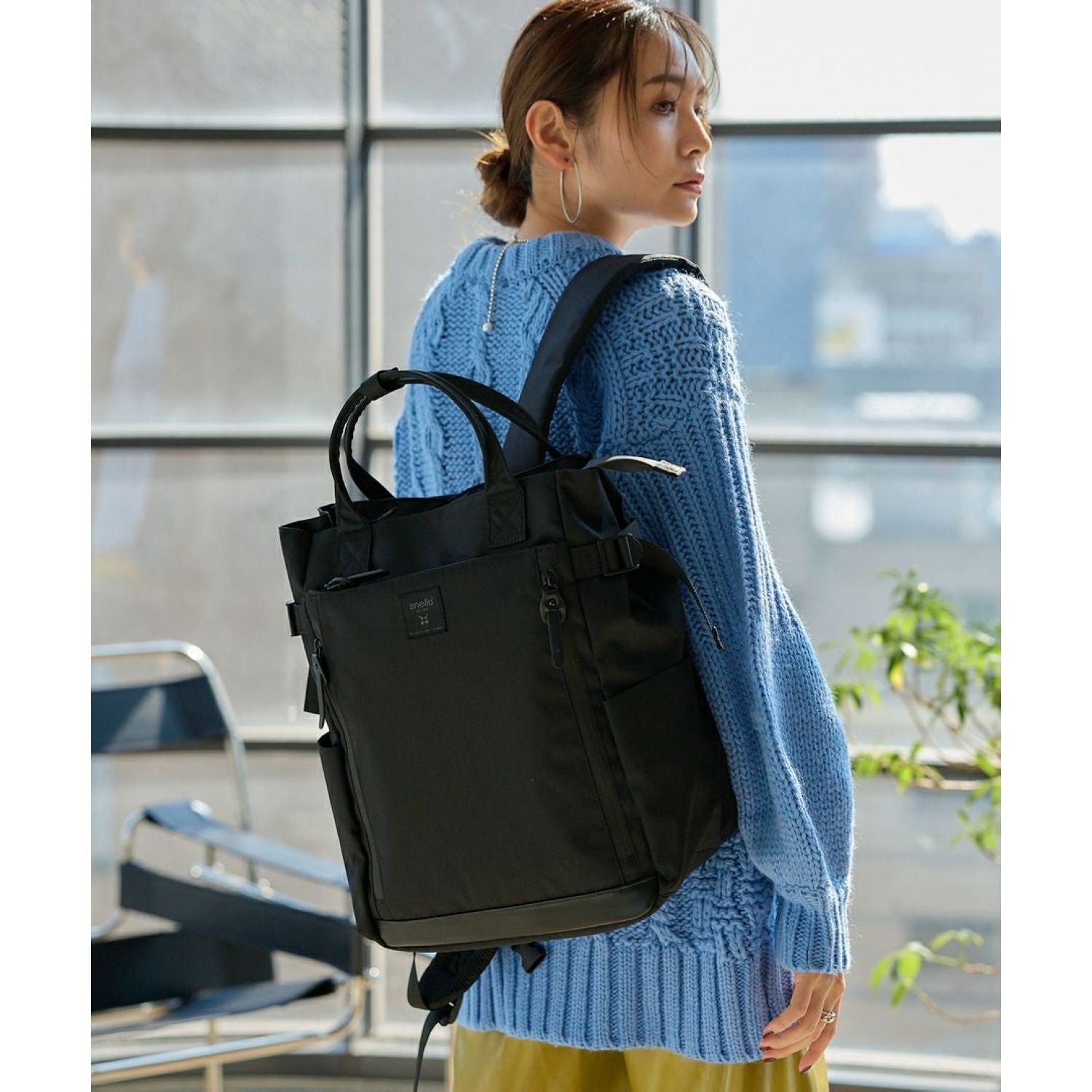 Anello Solid 2Way Tote Backpack