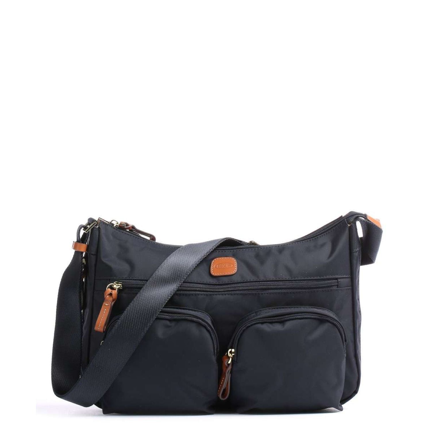 Borsa Tote Bric's X-Bag Medium Shopping X – Nera In Nylon Con Manici In Pelle E Cerniera, Nuova Con Etichette - Foto 3