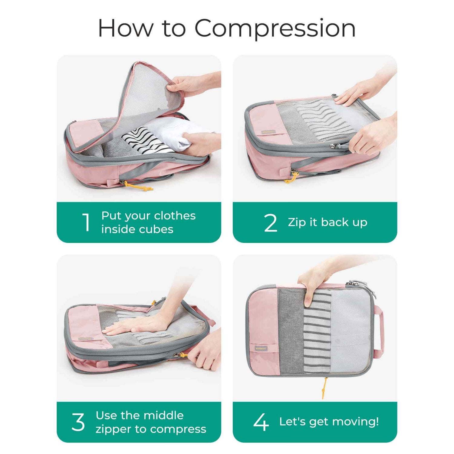 Bagsmart 6-In-1 Compression Packing Cubes