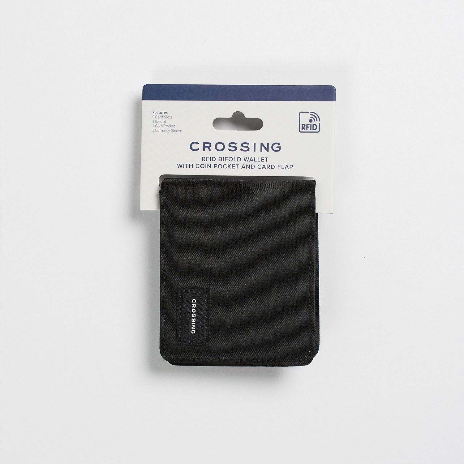 Crossing Bifold Wallet with Coin Pocket & Card Flap RFID