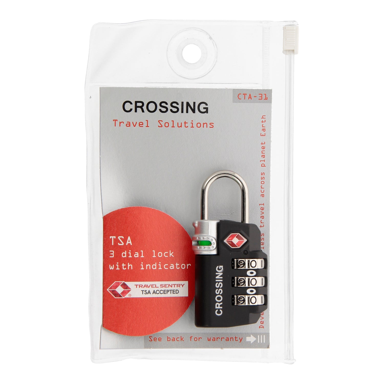 Crossing Travel Sentry Approved 3-Dial Lock With Indicator