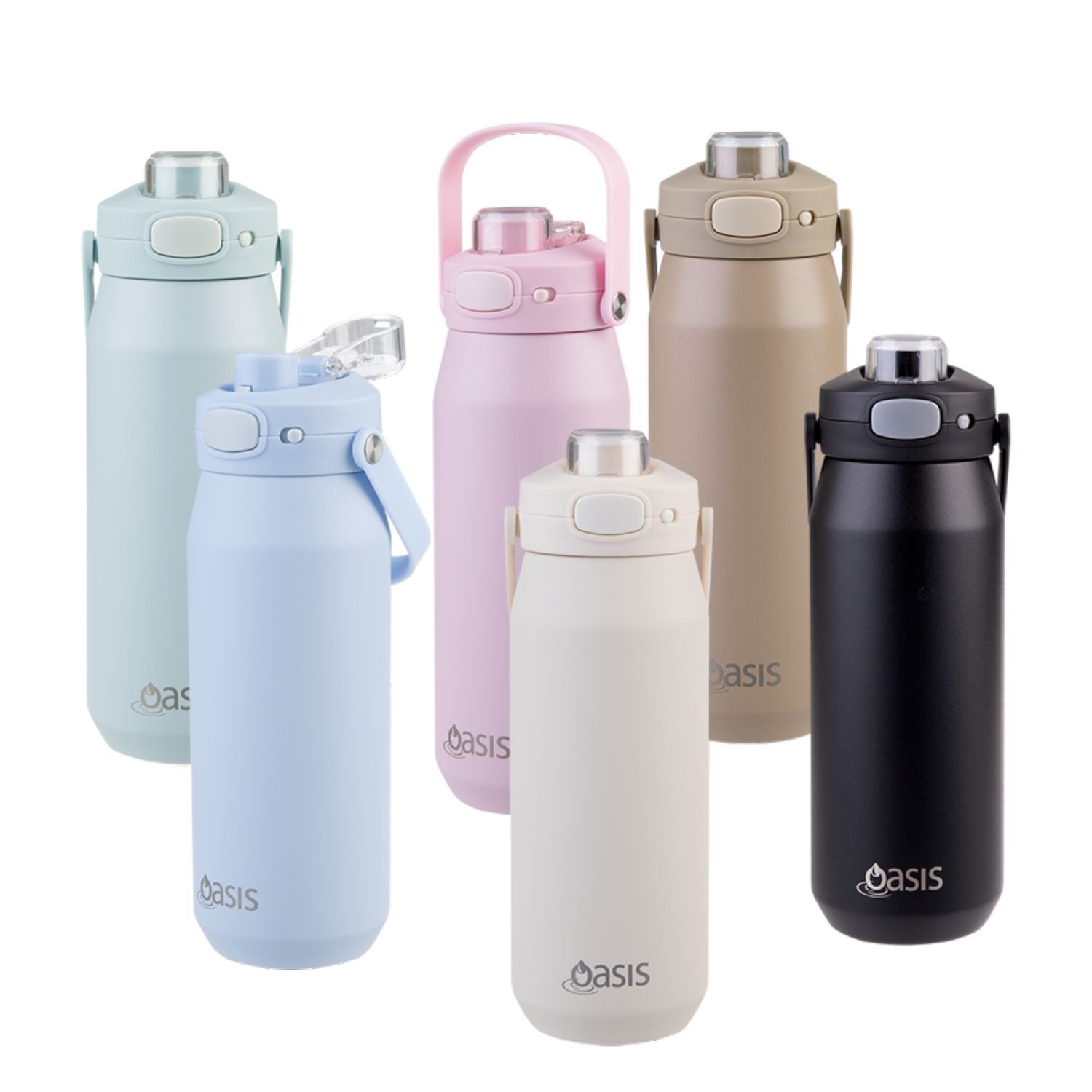 Oasis Ceramic Stainless Steel Triple Wall Capri Quick Release Drink Bottle 750ML