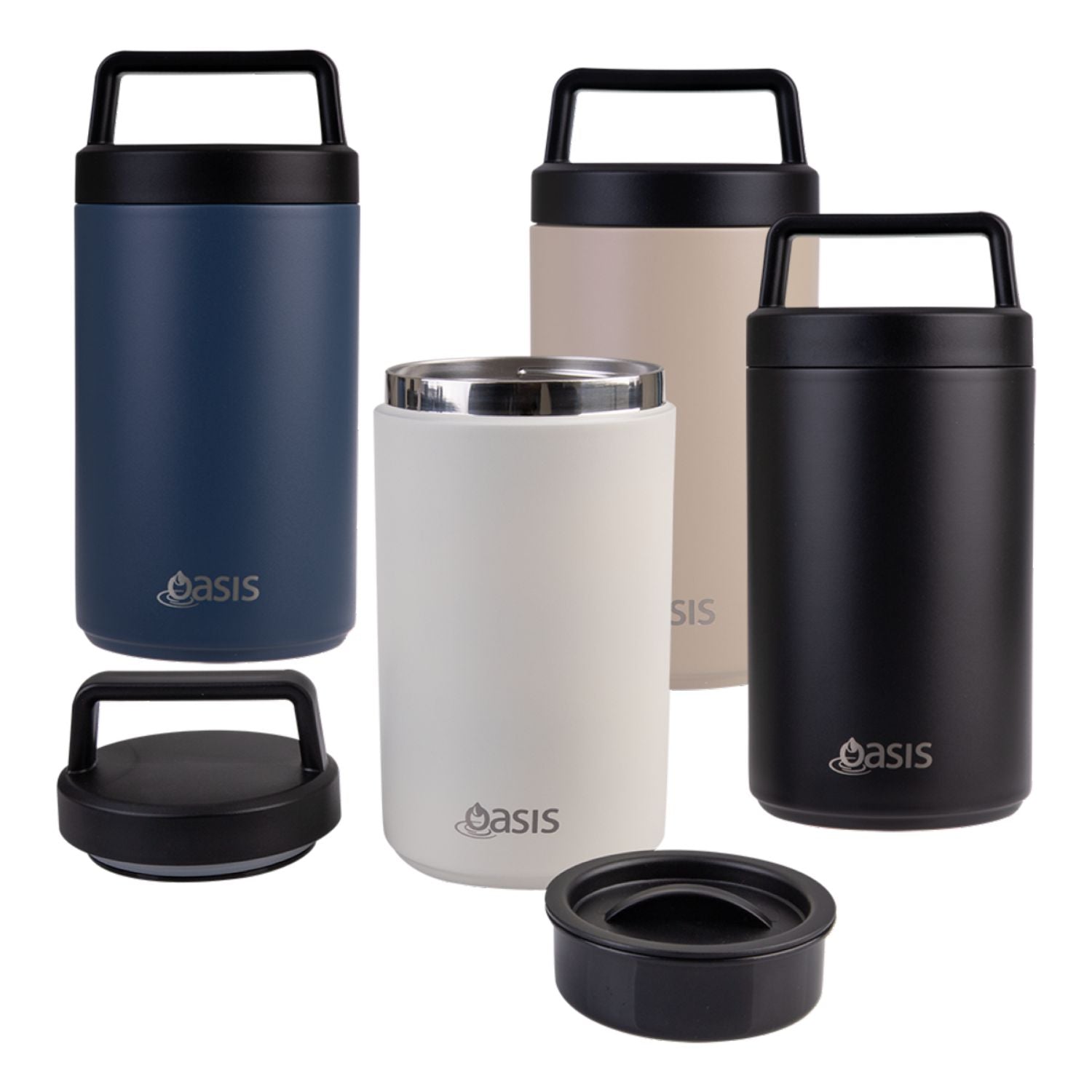 Oasis Stainless Steel Insulated Dual Compartment Food Flask with Handle 700ML