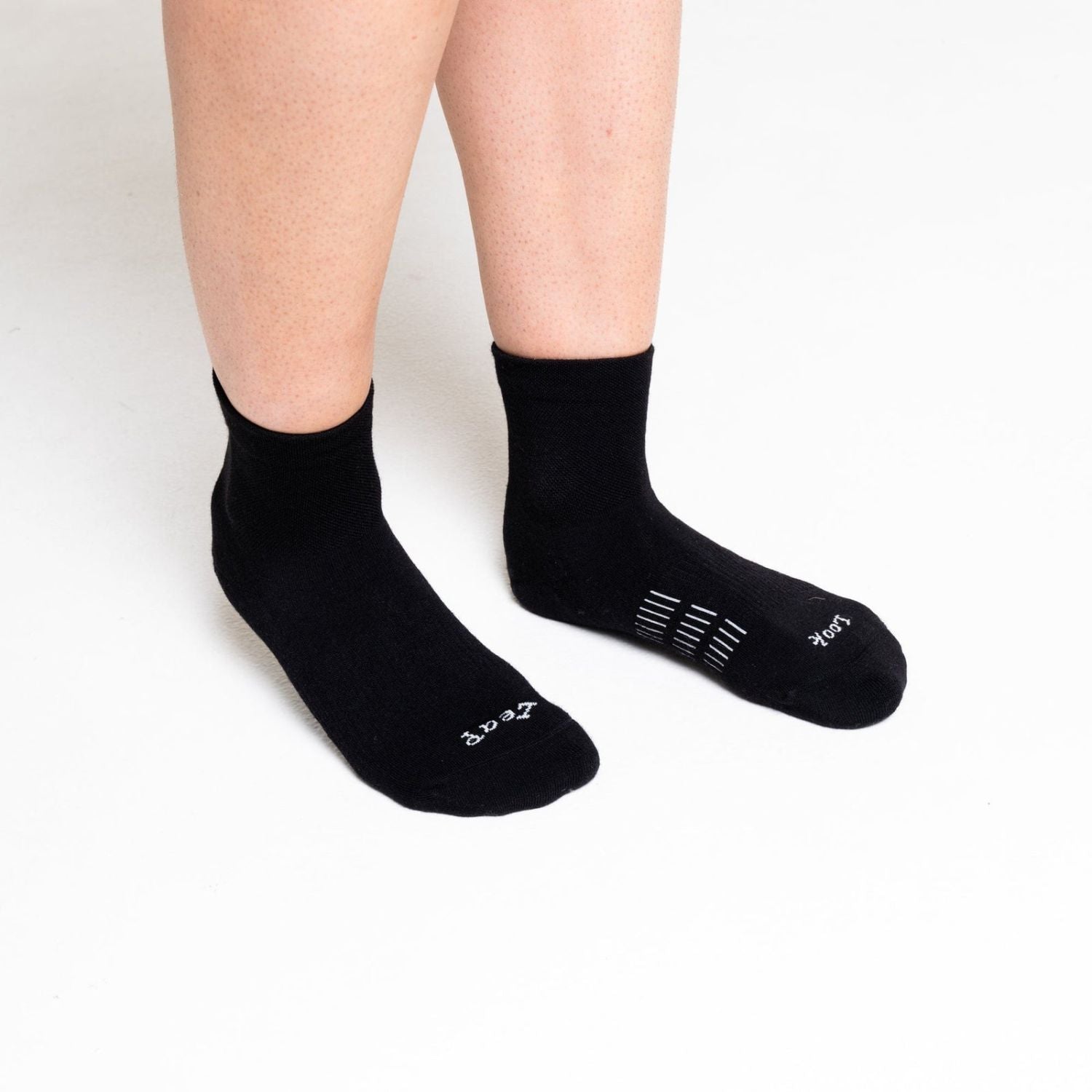 Paire Merino Wool-Blend Active Quarter Socks (Black)