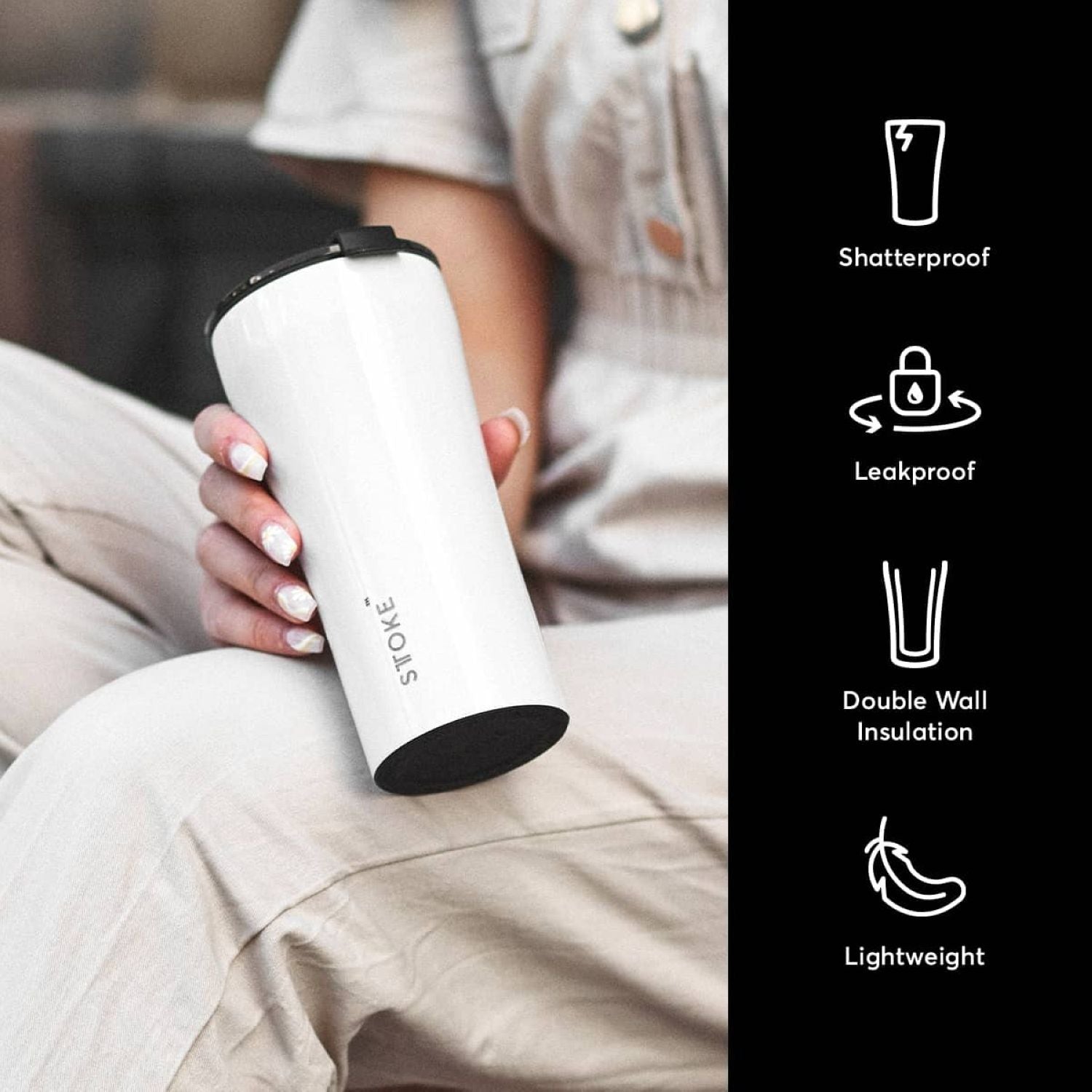 STTOKE Leakproof Classic Ceramic Insulated Cup 12oz