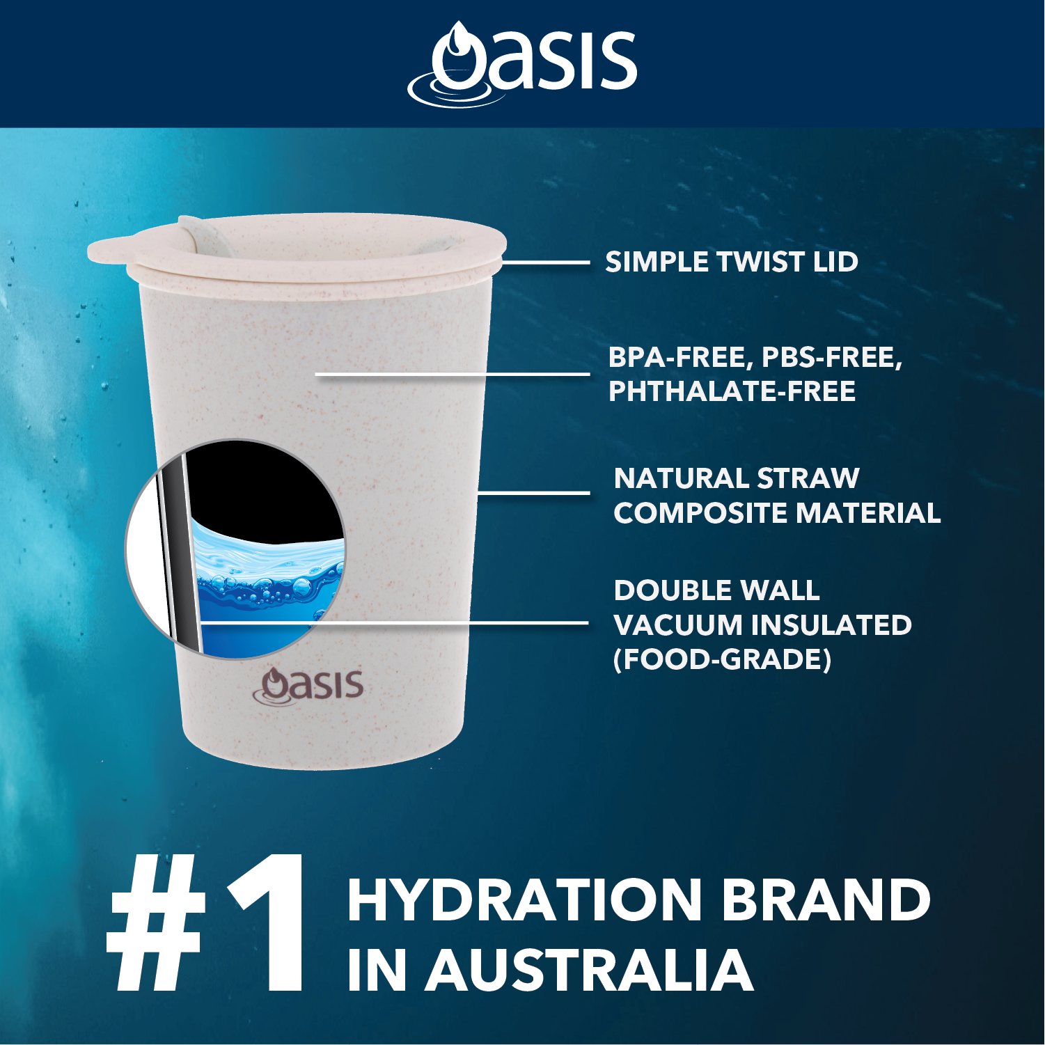 Oasis Insulated Eco Cup 300ML | Cups and Tumblers, Gifts & Lifestyle, Gifts & Lifestyle Sale, Travel Accessories, Water Bottles | Oasis Bottles-3