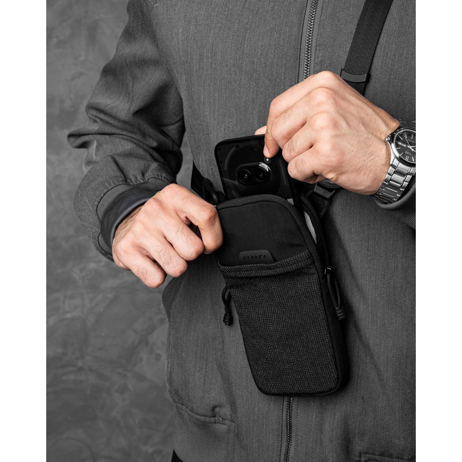 ALPAKA Modular Shoulder Pocket Slim Nylon Washed