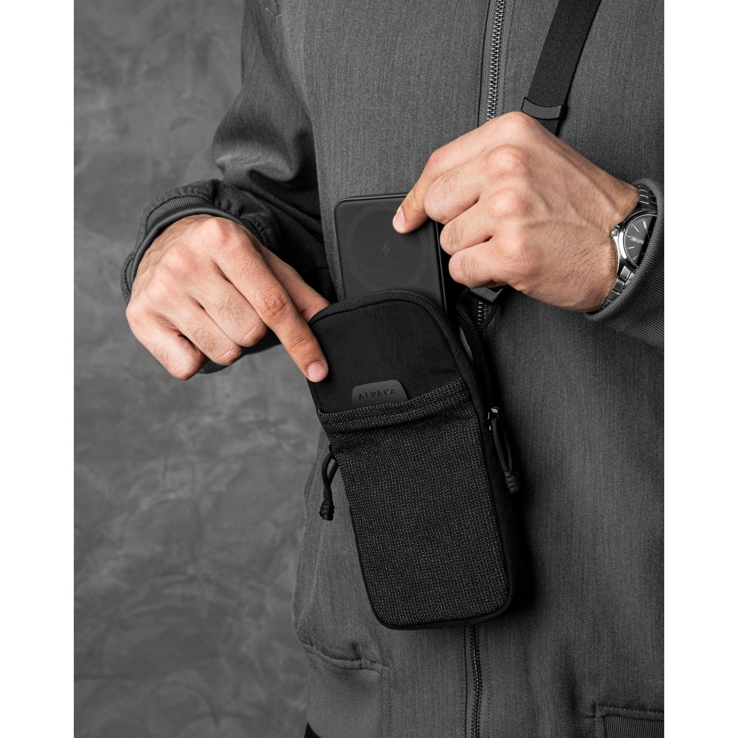 ALPAKA Modular Shoulder Pocket Slim Nylon Washed