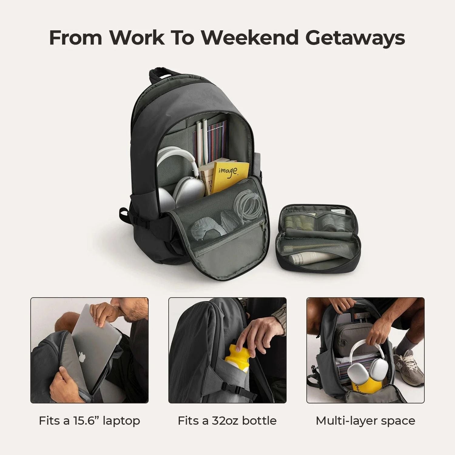 Bagsmart Soar 180° Open Clamshell Travel Backpack 25L Set