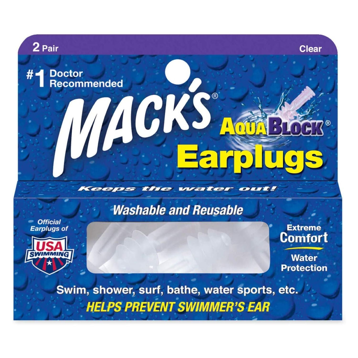 Mack's Aqua Block Ear Plugs (2 Pairs) | SALE, Travel Accessories, Travel Accessories Sale, Travel Comfort | Mack's Ear Plugs