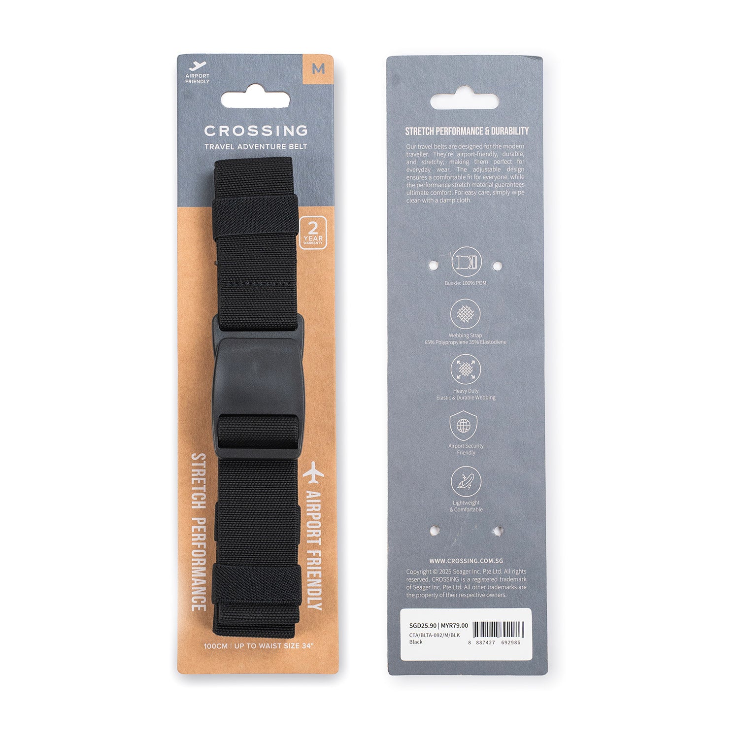 Crossing Travel Adventure Belt With Side Release Buckle (Medium)