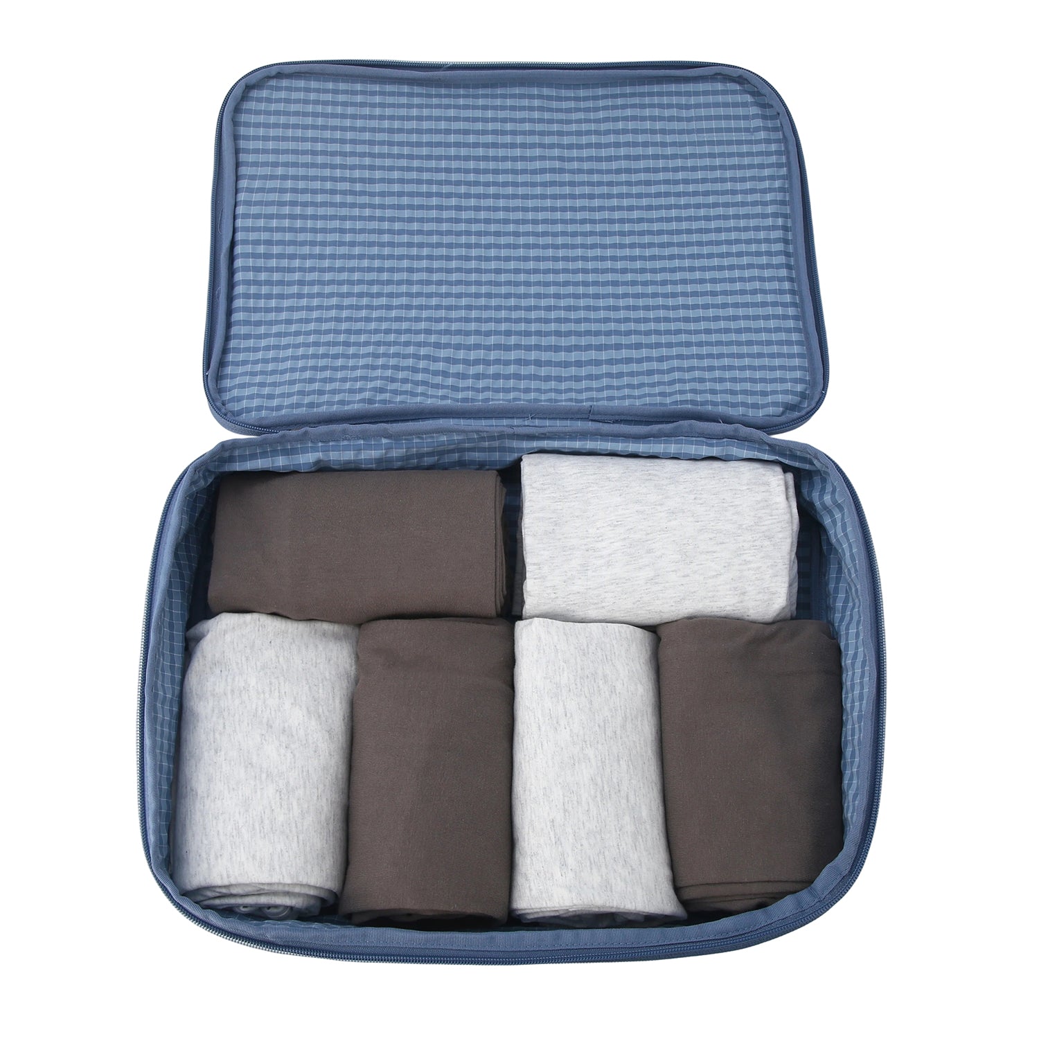 Crossing Waterproof Rayon Checked Compression Packing Cube Set (2-Piece Set)