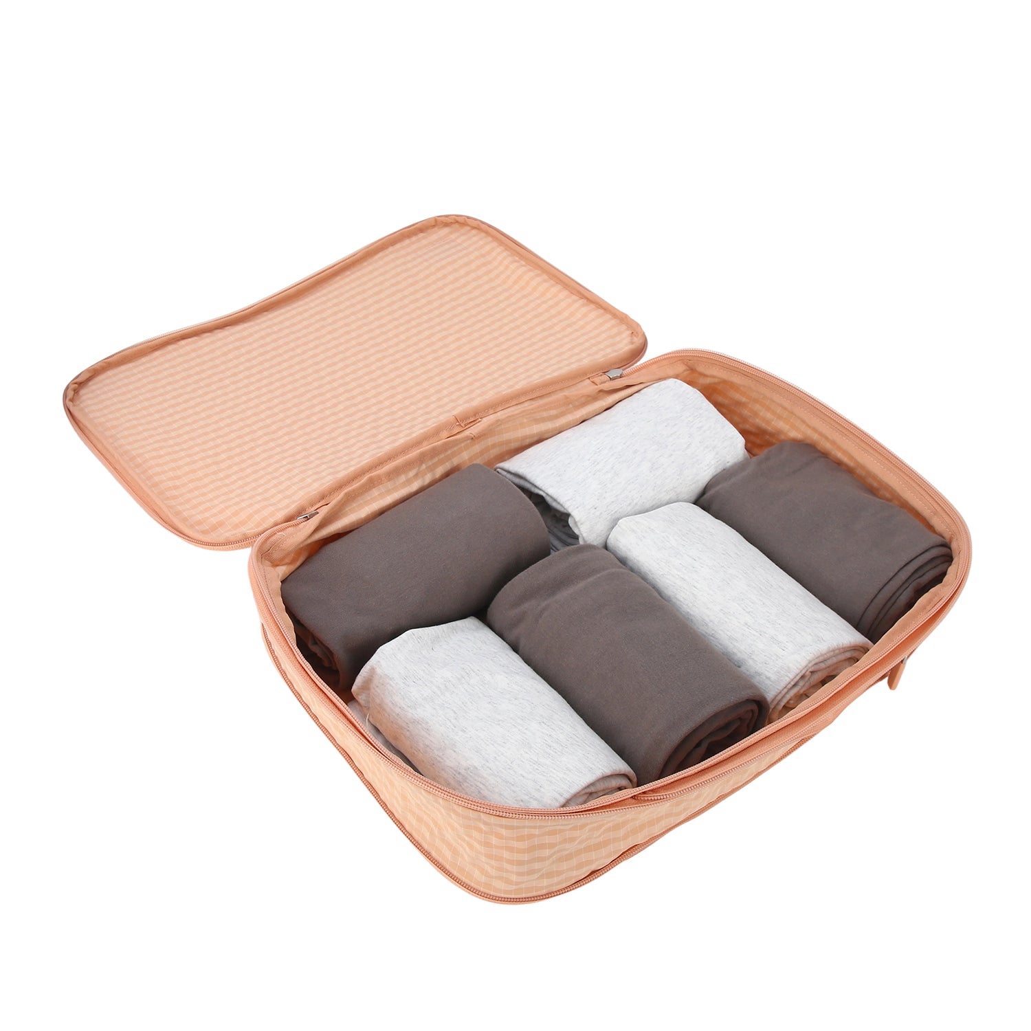 Crossing Waterproof Rayon Checked Compression Packing Cube Set (2-Piece Set)
