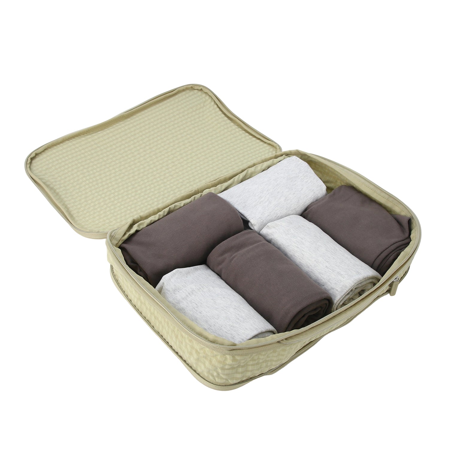 Crossing Waterproof Rayon Checked Compression Packing Cube Set (2-Piece Set)