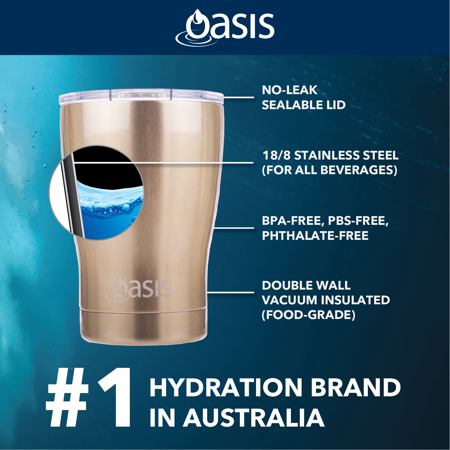 Oasis Stainless Steel Insulated Travel Cup 340ML | Cups and Tumblers, Gifts & Lifestyle, Gifts & Lifestyle Sale, Travel Accessories, Water Bottles | Oasis Bottles-4