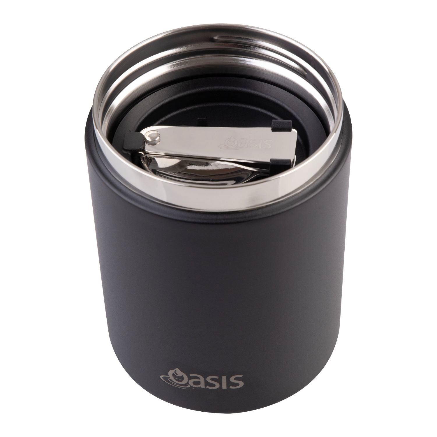 Oasis S/S Insulated Dual Compartment Food Jar W Handle And Spoon 480ML