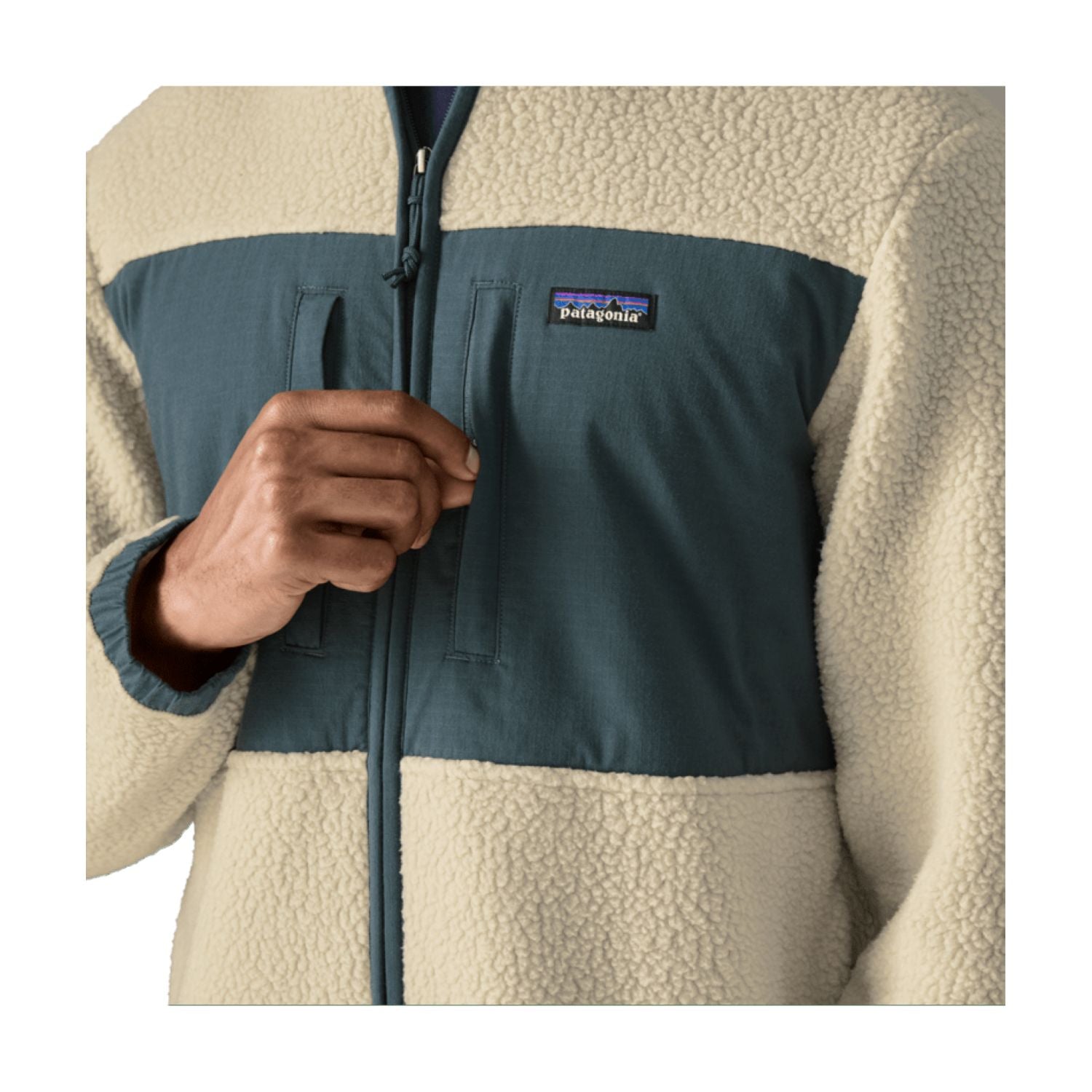 Patagonia Men's Retro Pile Fleece Patch Jacket (Pelican)